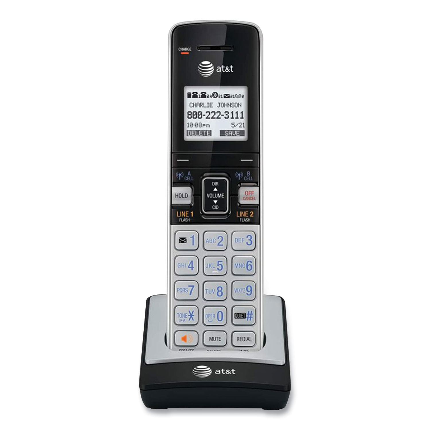  AT&T TL86003 TL86003 Cordless Telephone Handset for the TL86103 System, Silver/Black (ATT286724) 