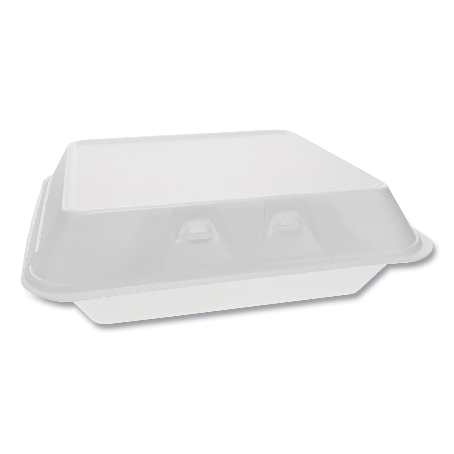 Pactiv SmartLock Foam Hinged Containers, X-Large, 9.5 x 10.5 x 3.25, 1-Compartment, White, 250/Carton