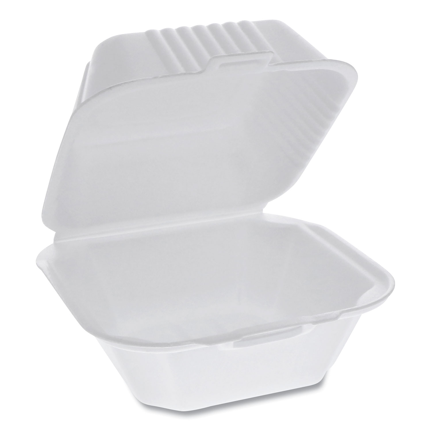 Pactiv Foam Hinged Lid Containers, Sandwich, 5.75 x 5.75 x 3.25, White, 504/Carton