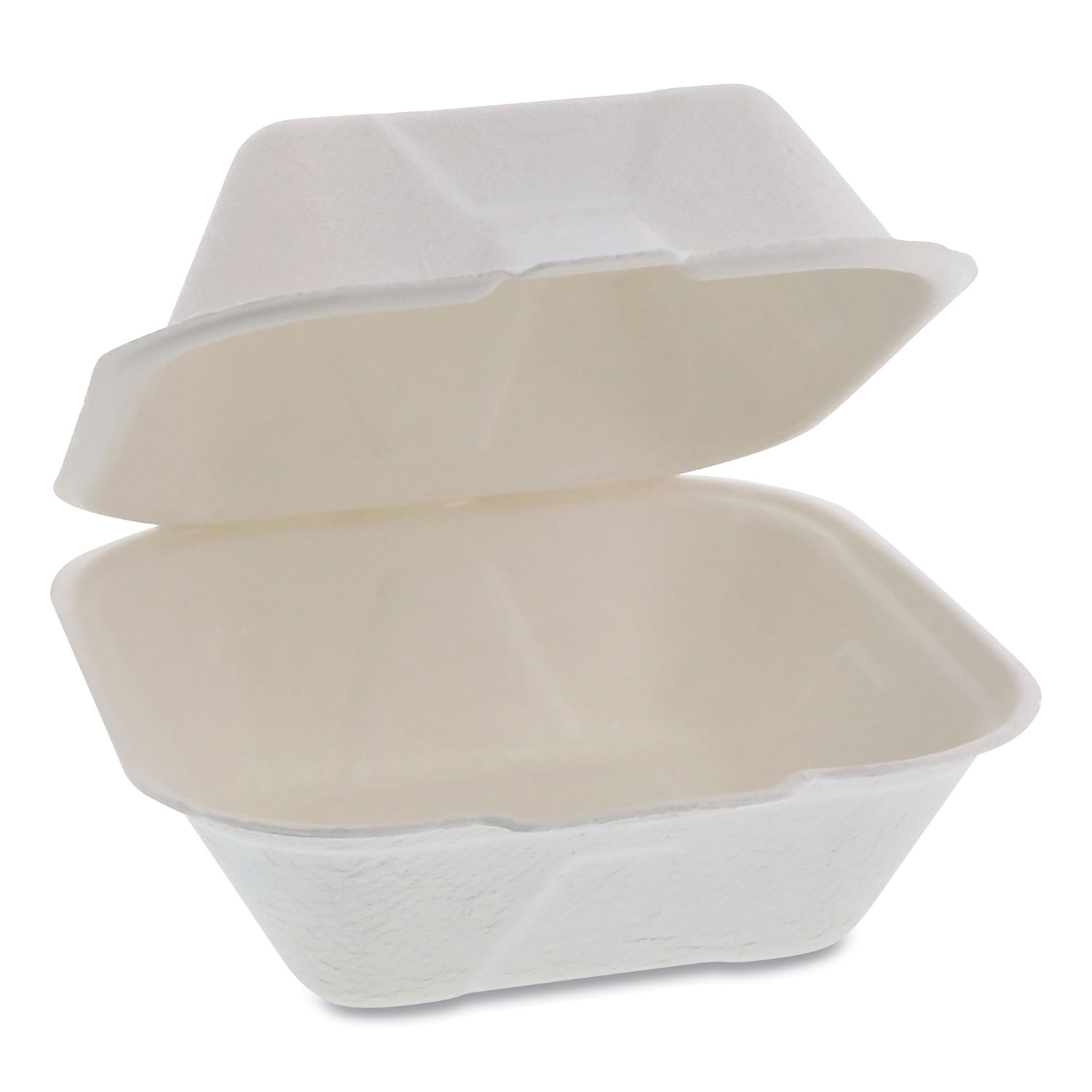 Pactiv YMCH00800001 EarthChoice Bagasse Hinged Lid Container, 5.8 x 5.8 x 3.3, 1-Compartment, Natural, 500/Carton (PCTYMCH00800001) 