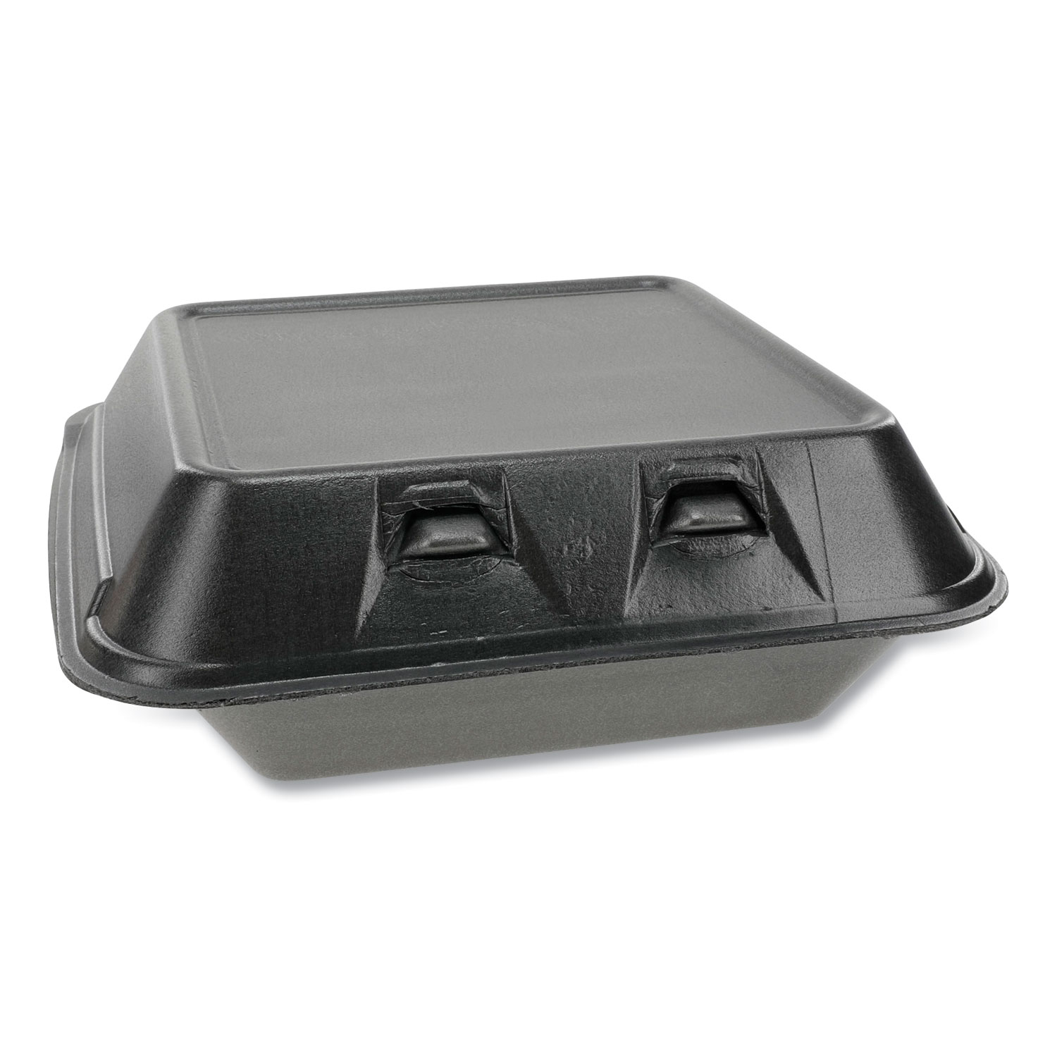  Pactiv YHLB08010000 SmartLock Foam Hinged Containers, Medium, 8 x 8.5 x 3, 1-Compartment, Black, 150/Carton (PCTYHLB08010000) 