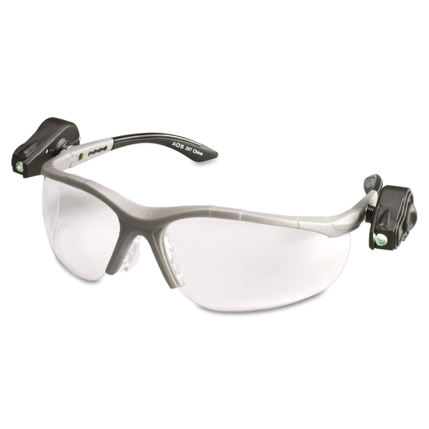  3M 11476-00000-10 LightVision Safety Glasses w/LED Lights, Clear AntiFog Lens, Gray Frame (MMM114760000010) 