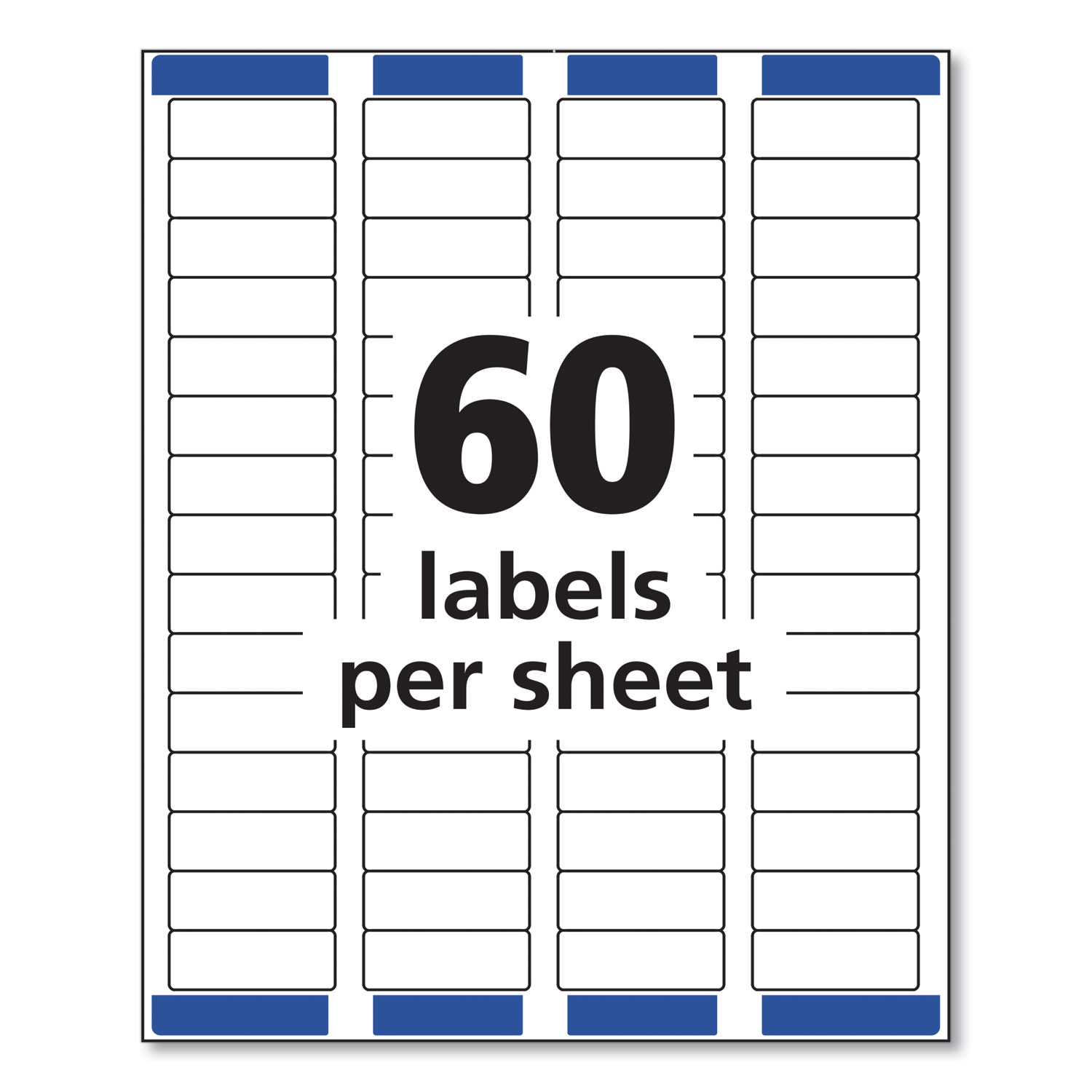 Easy Peel White Address Labels w/ Sure Feed Technology, Laser Printers,  0.66 x 1.75, White, 60/Sheet, 25 Sheets/Pack - Office Savers, image size:1500x1500