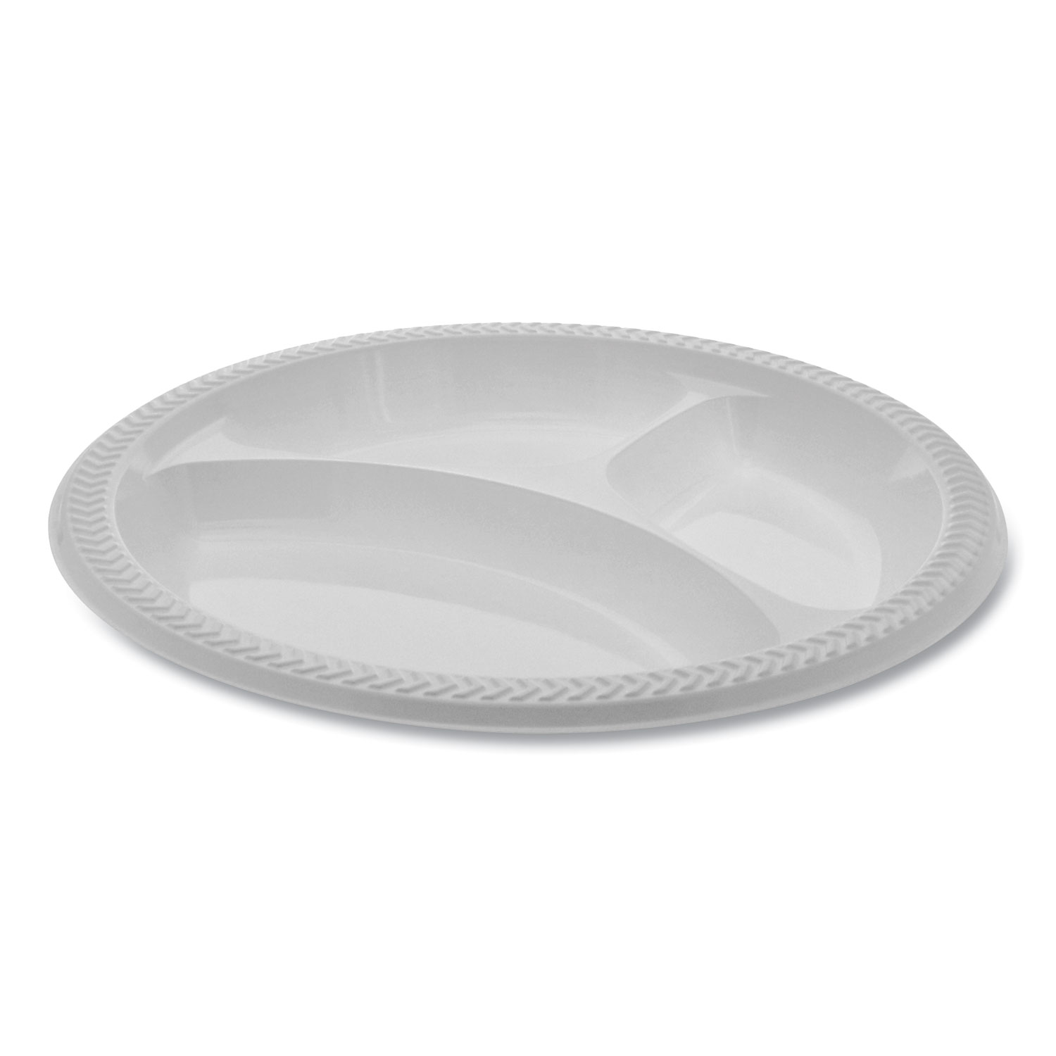  Pactiv MIC10Y Meadoware OPS Dinnerware, 3-Compartment Plate, 10.25 Diameter, White, 500/Carton (PCTMIC10Y) 