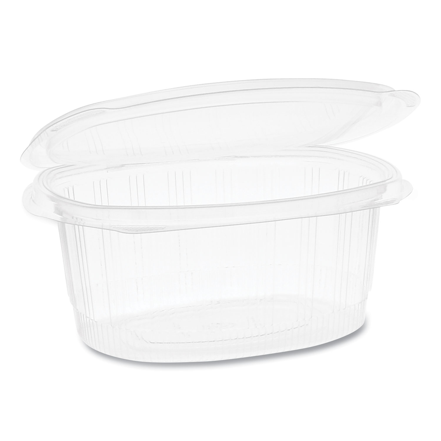 Pactiv EarthChoice PET Hinged Lid Deli Container, 7.31 x 5.88 x 3.25, 32 oz, 1-Compartment, Clear, 280/Carton
