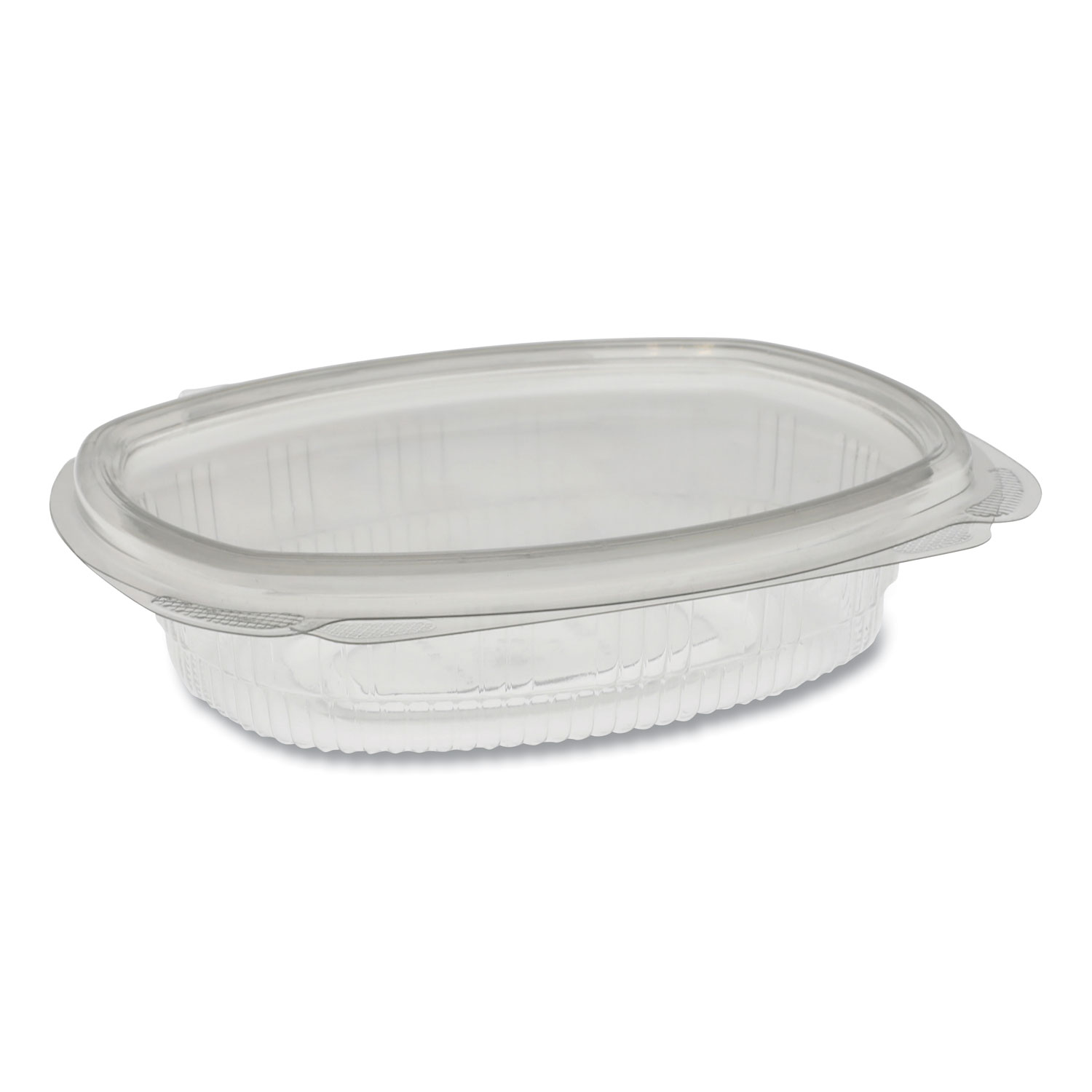  Pactiv 0CA910080000 EarthChoice PET Hinged Lid Deli Container, 4.92 x 5.87 x 1.32, 8 oz, 1-Compartment, Clear, 200/Carton (PCT0CA910080000) 