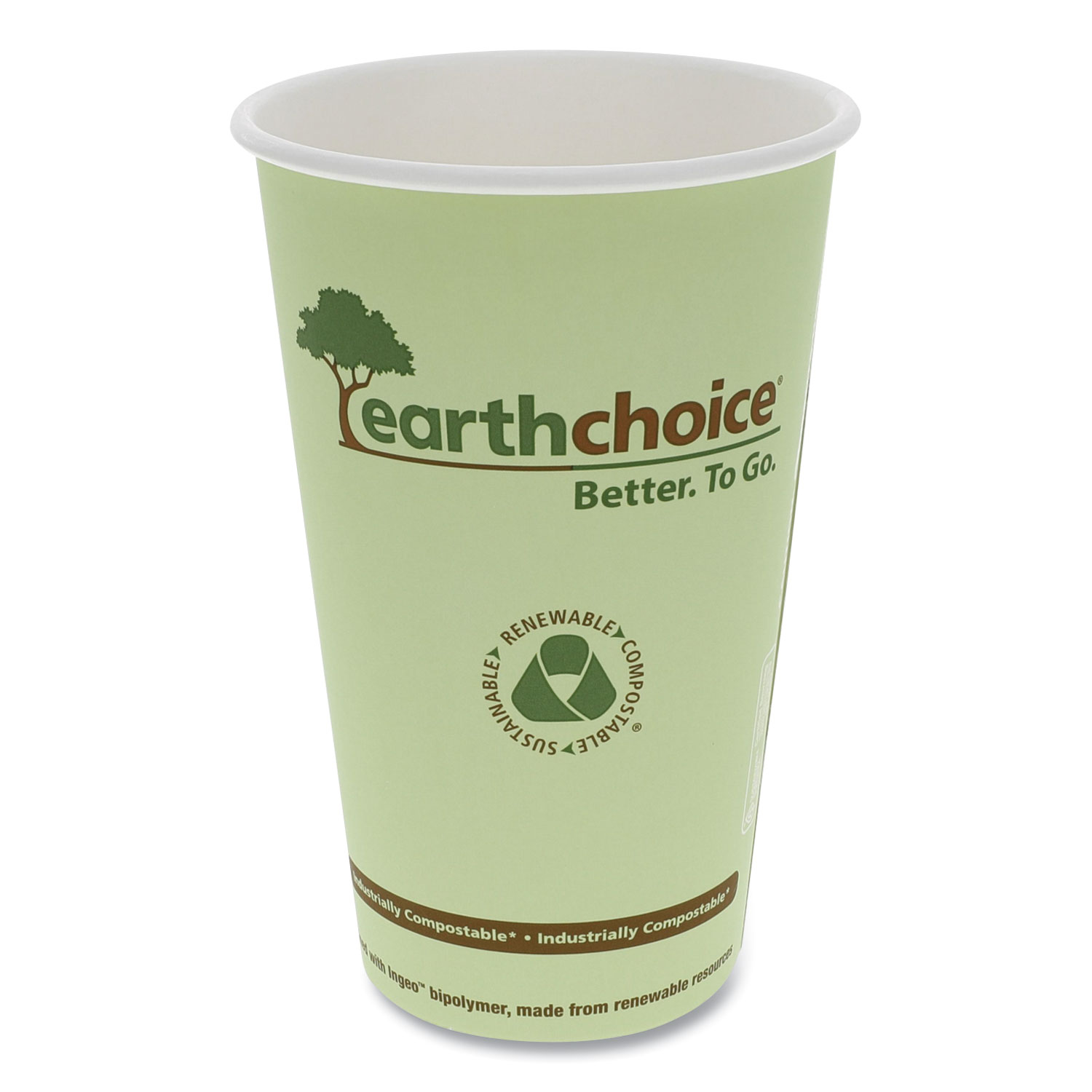 Pactiv EarthChoice Hot Cups, 16 oz, Green, 1,000/Carton