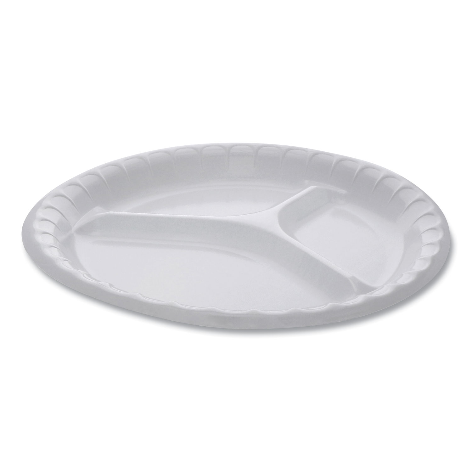  Pactiv 0TK10044000Y Laminated Foam Dinnerware, 3-Compartment Plate, 10.25 Diameter, White, 540/Carton (PCT0TK10044000Y) 