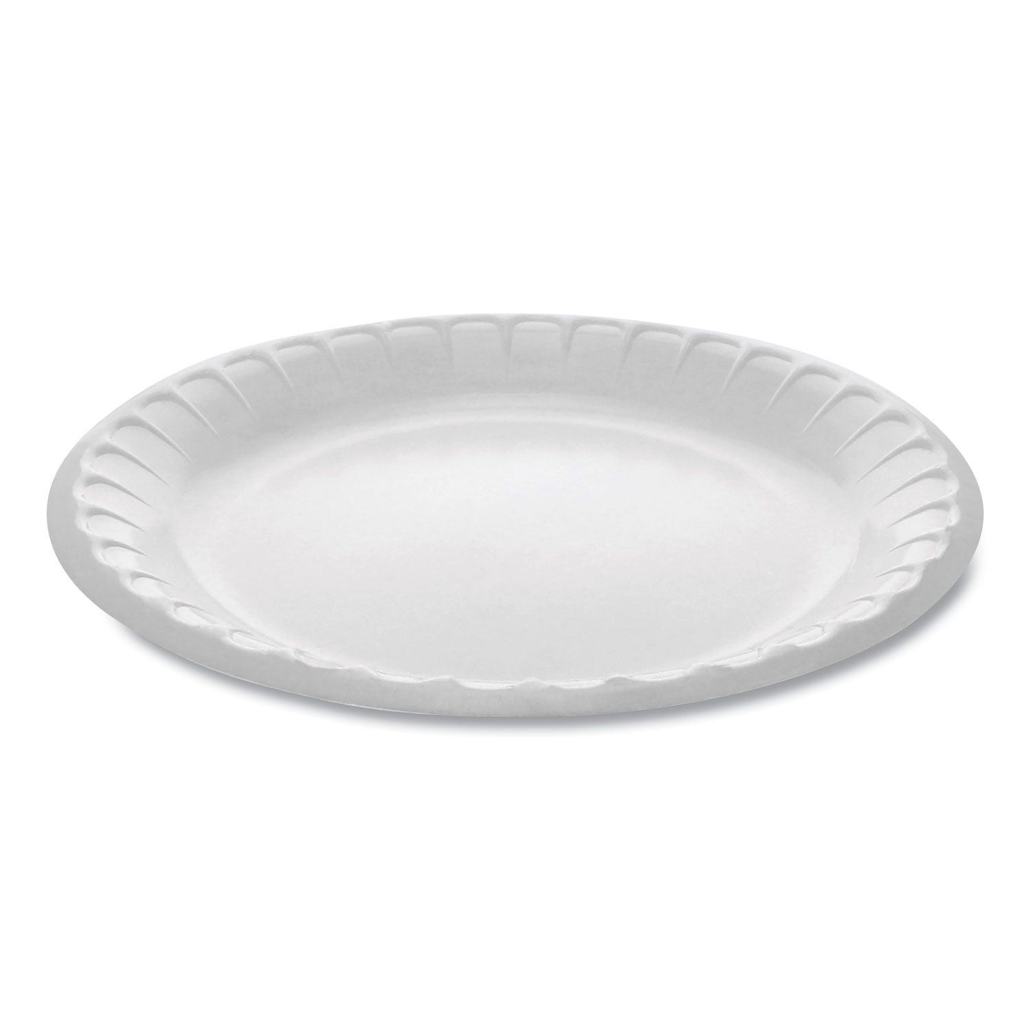 Pactiv Laminated Foam Dinnerware, Plate, 8.88 Diameter, White, 500/Carton