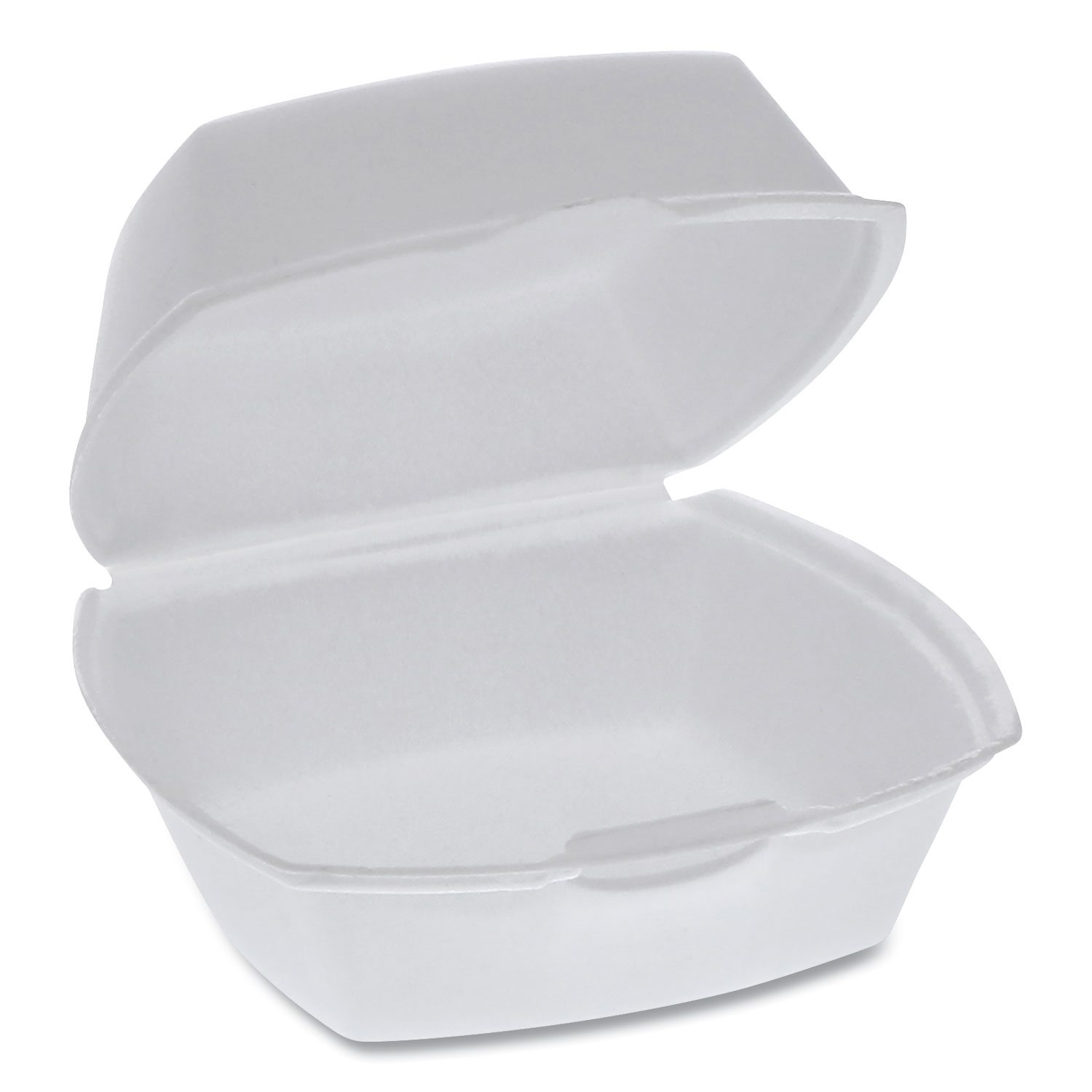  Pactiv YTH100790000 Foam Hinged Lid Containers, Single Tab Lock, 5.13 x 5.13 x 2.5, 1-Compartment, White, 500/Carton (PCTYTH100790000) 