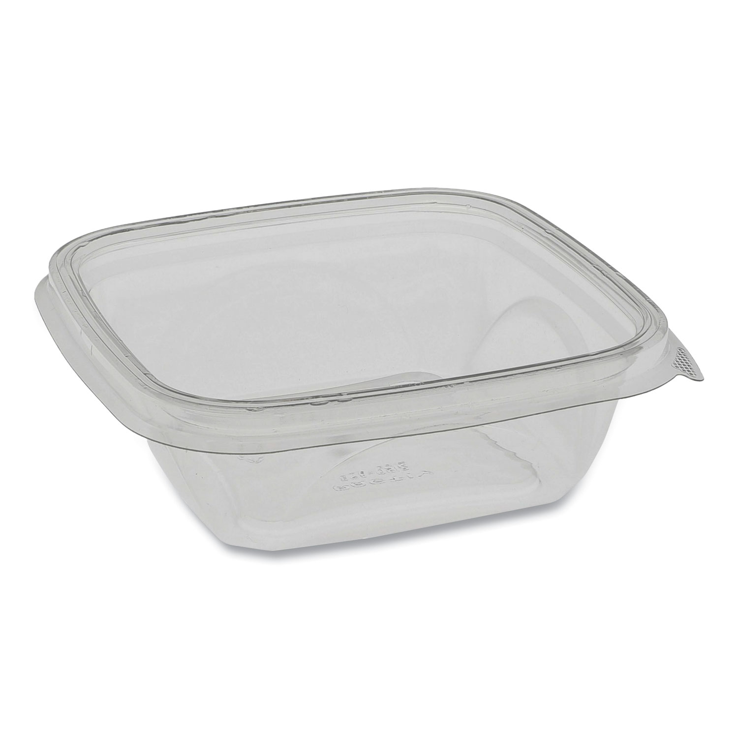  Pactiv SAC0512 EarthChoice Recycled PET Square Base Salad Containers, 5 x 5 x 1.63, 12 oz, Clear, 504/Carton (PCTSAC0512) 