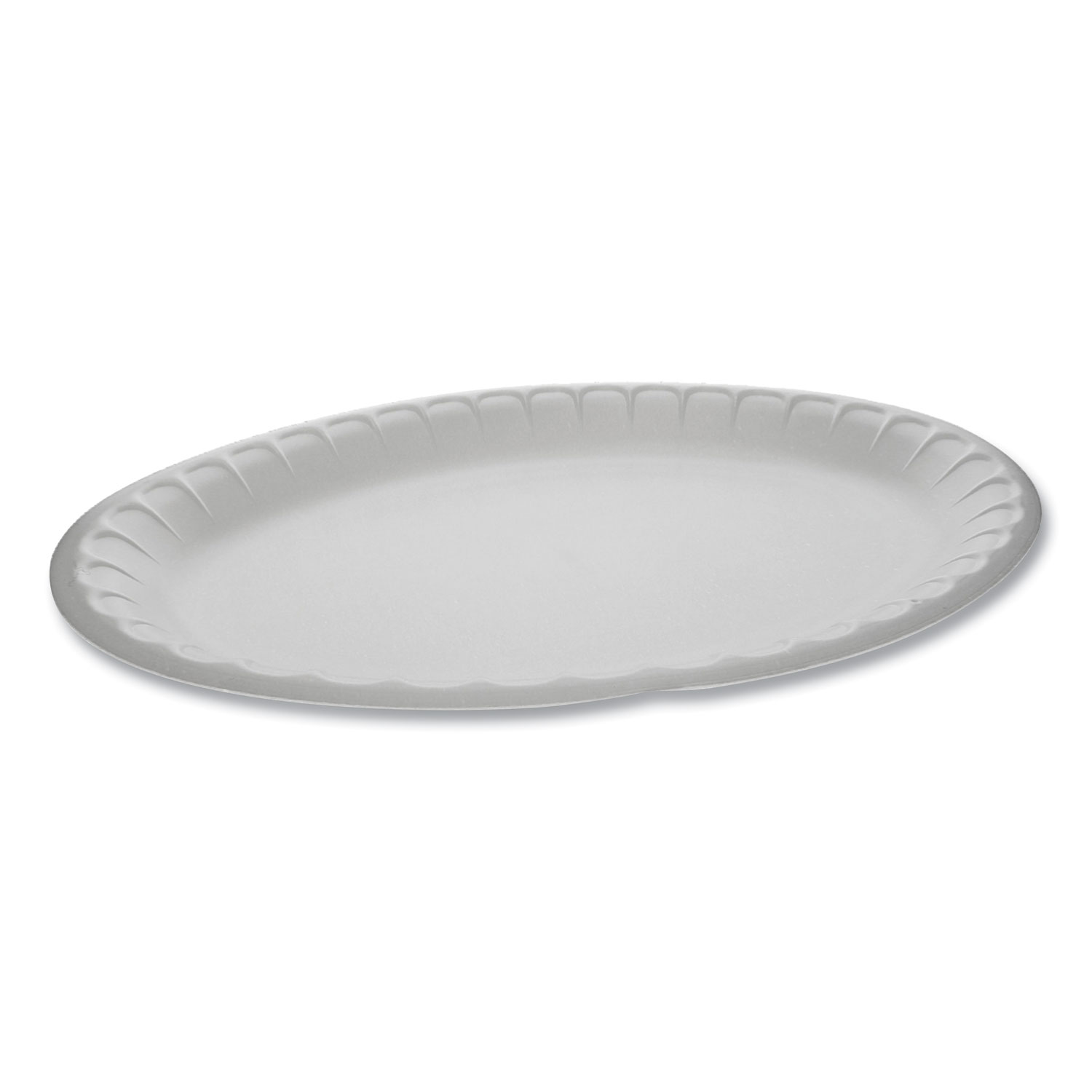  Pactiv YTH100430000 Unlaminated Foam Dinnerware, Platter, Oval, 11.5 x 8.5, White, 500/Carton (PCTYTH100430000) 