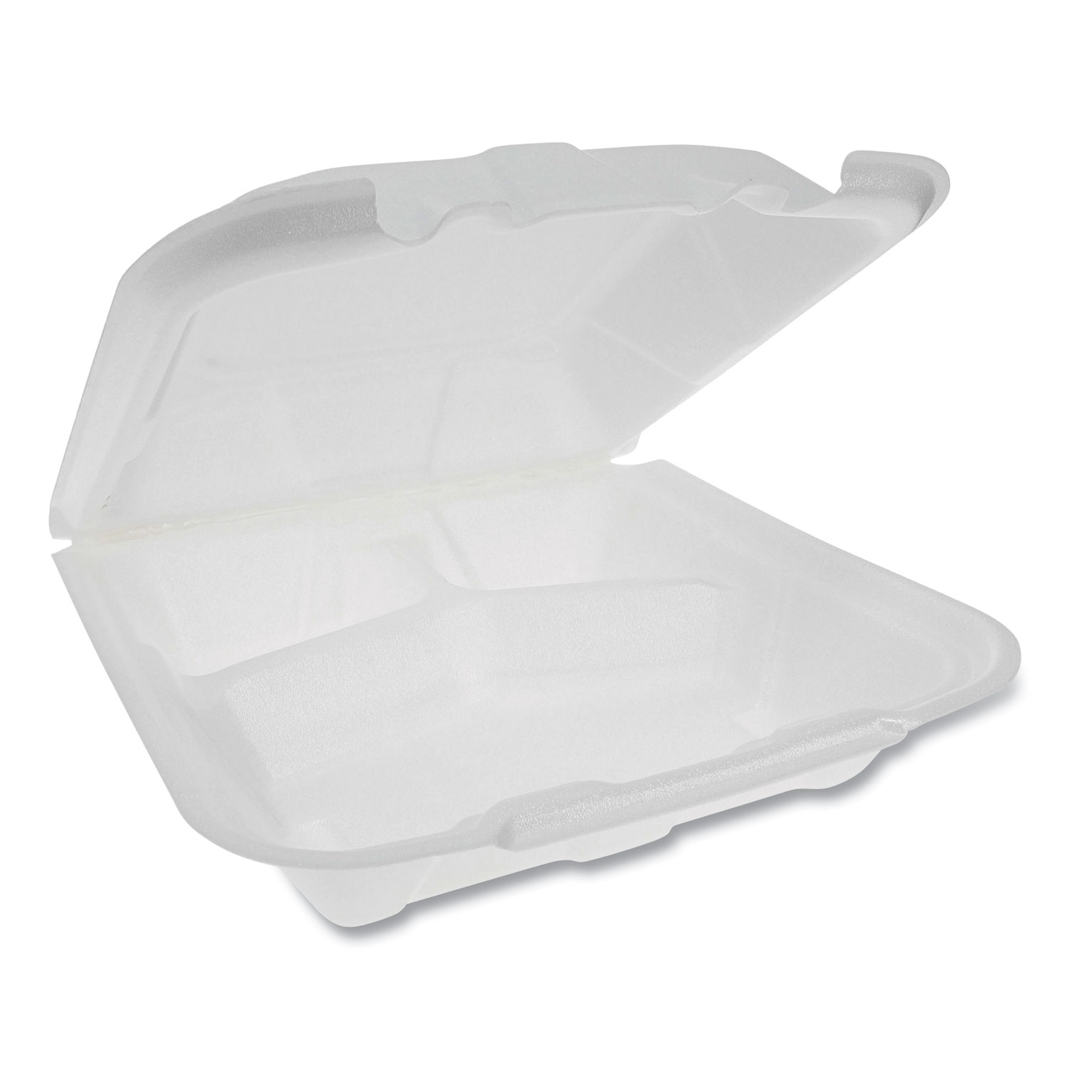 Vented Foam Hinged Lid Container, Dual Tab Lock Economy, 3