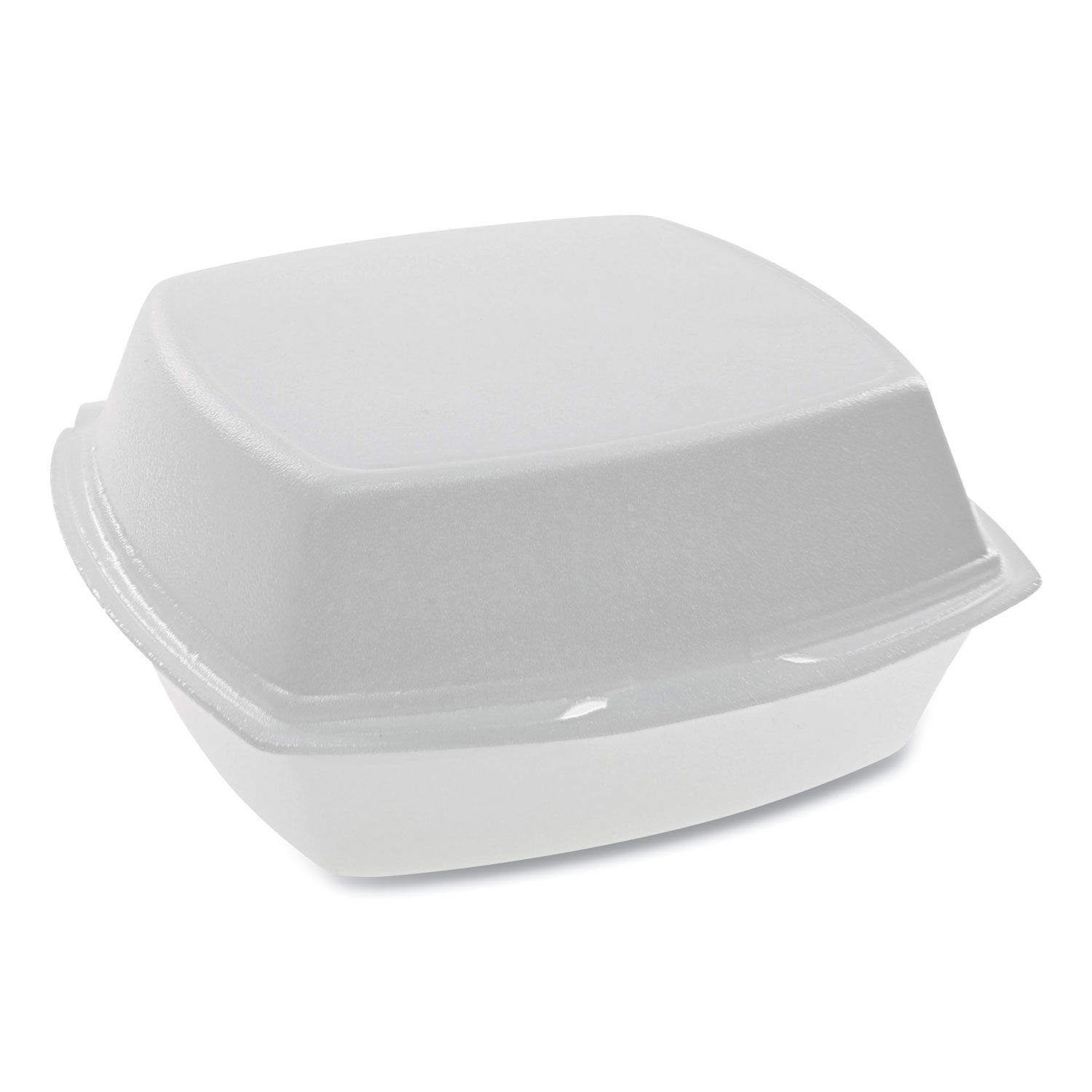  Pactiv YTH100800000 Foam Hinged Lid Containers, Single Tab Lock, 6.38 x 6.38 x 3, 1-Compartment, White, 500/Carton (PCTYTH100800000) 