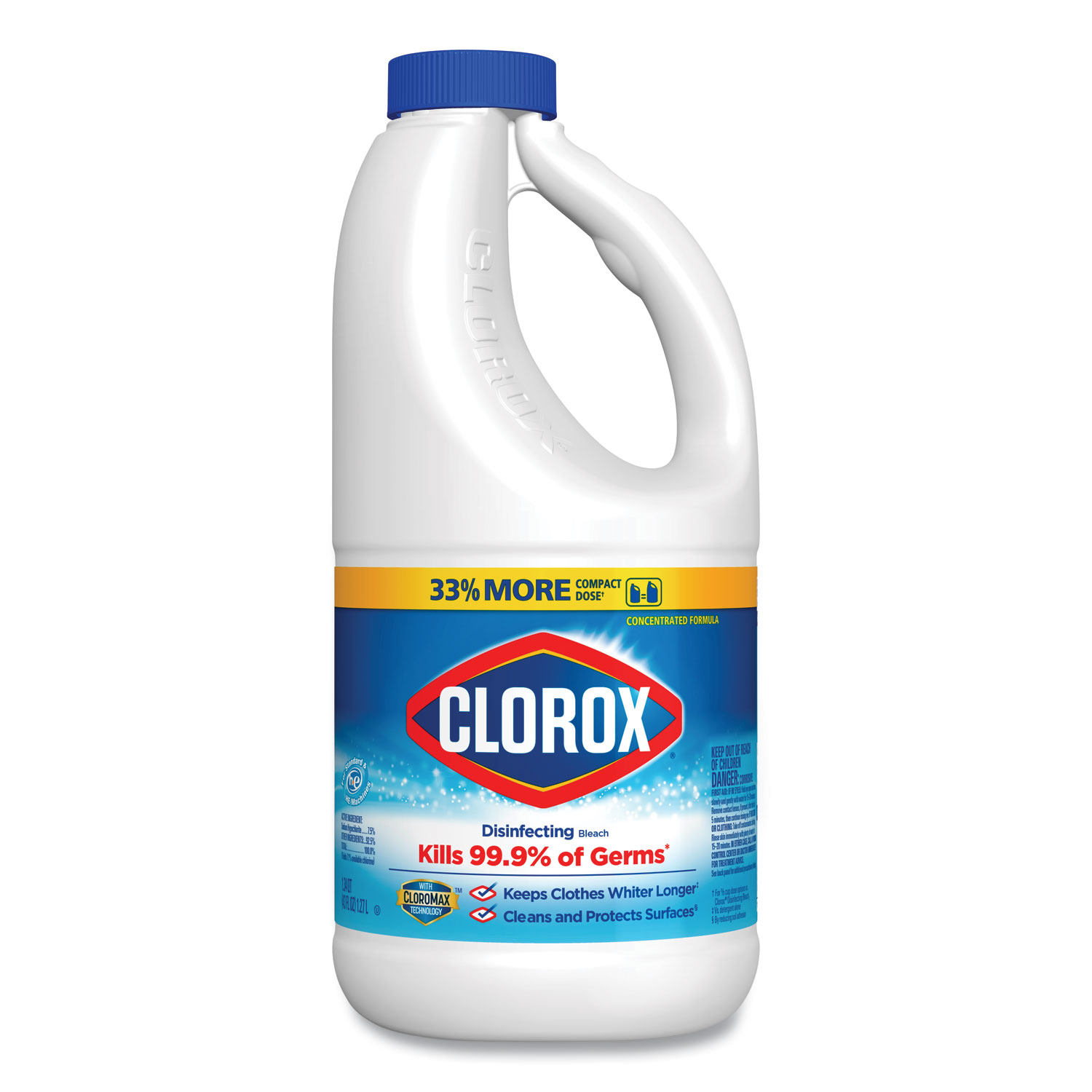  Clorox CLO32260 Regular Bleach with CloroMax Technology, 43 oz Bottle, 6/Carton (CLO32260) 