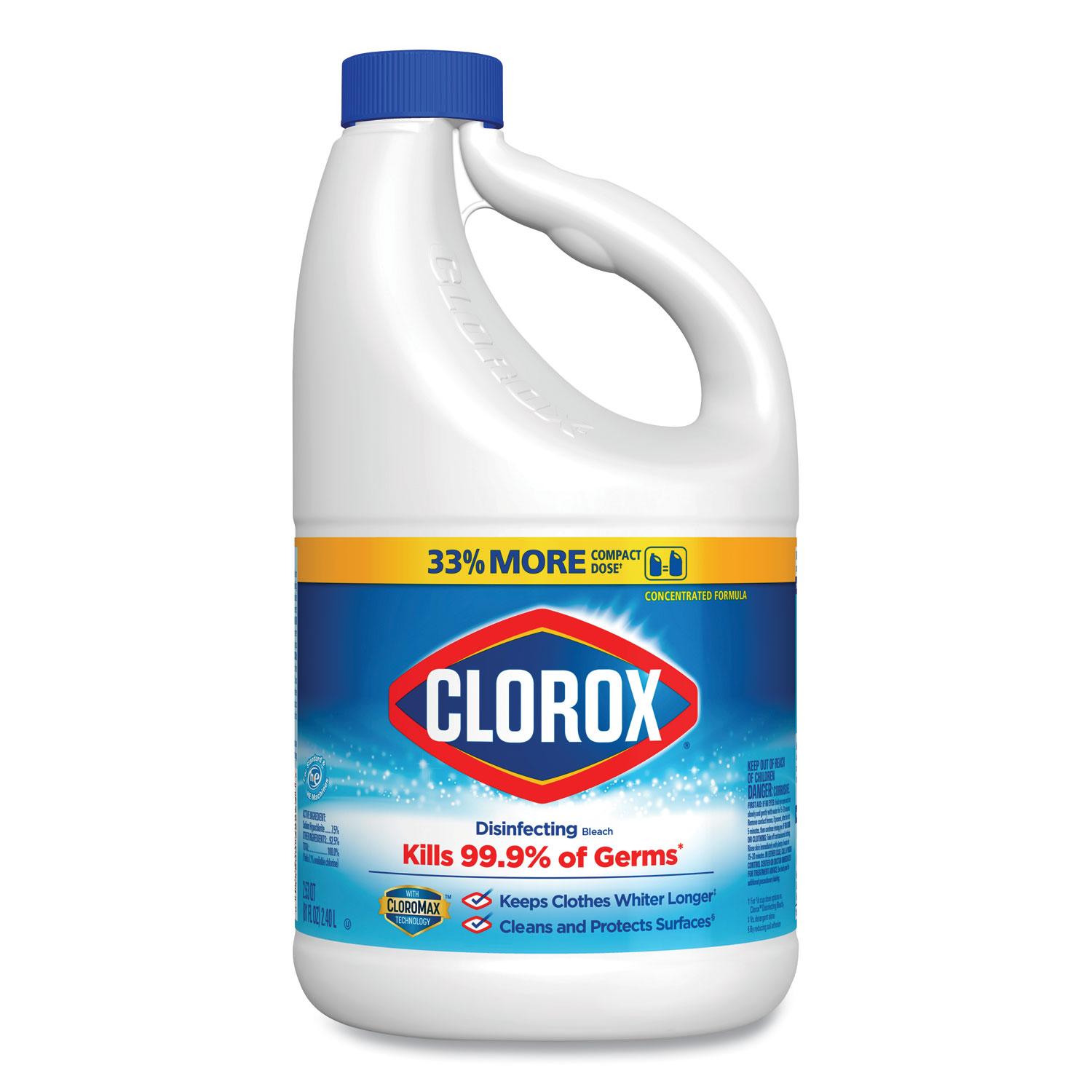  Clorox CLO32263 Regular Bleach with CloroMax Technology, 81 oz Bottle, 6/Carton (CLO32263) 