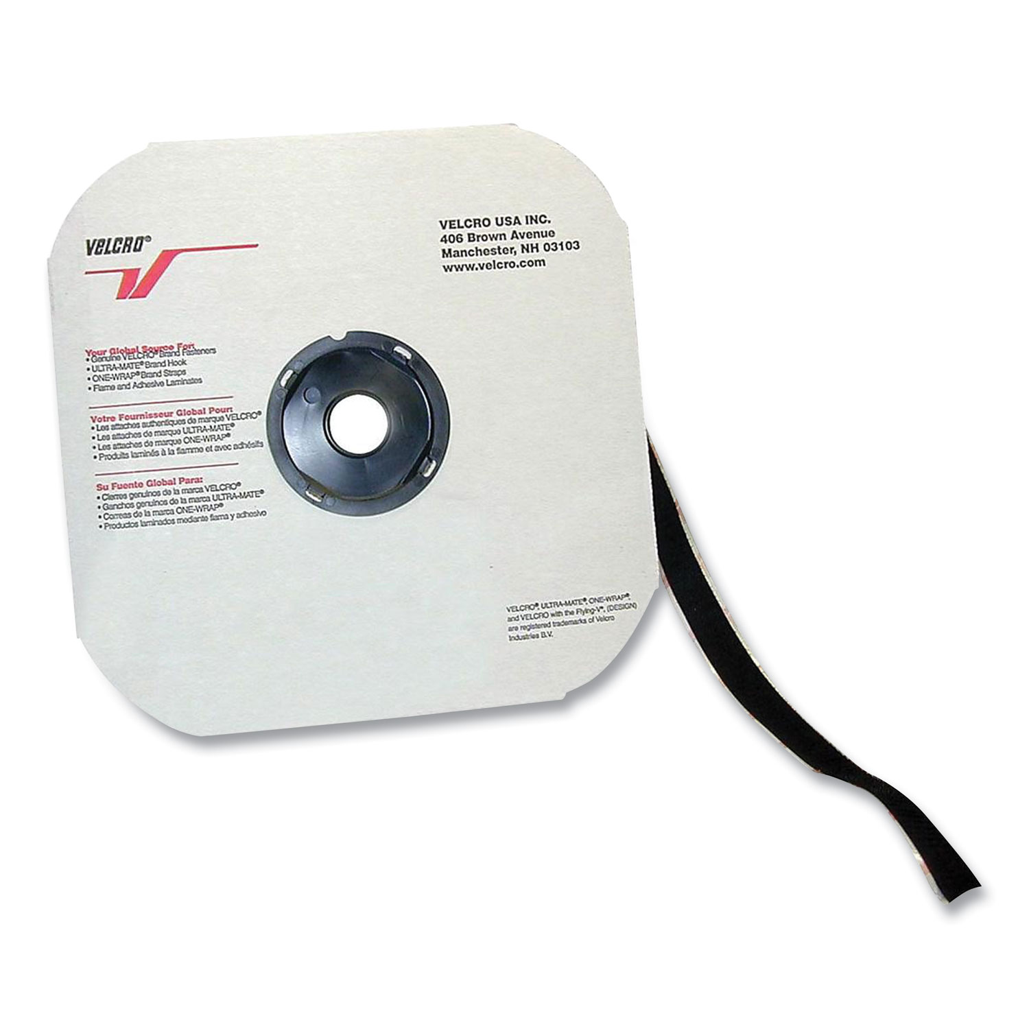 VELCRO® Brand Sticky Back Loop Fastener, Velcro 0.75 x 900, Black