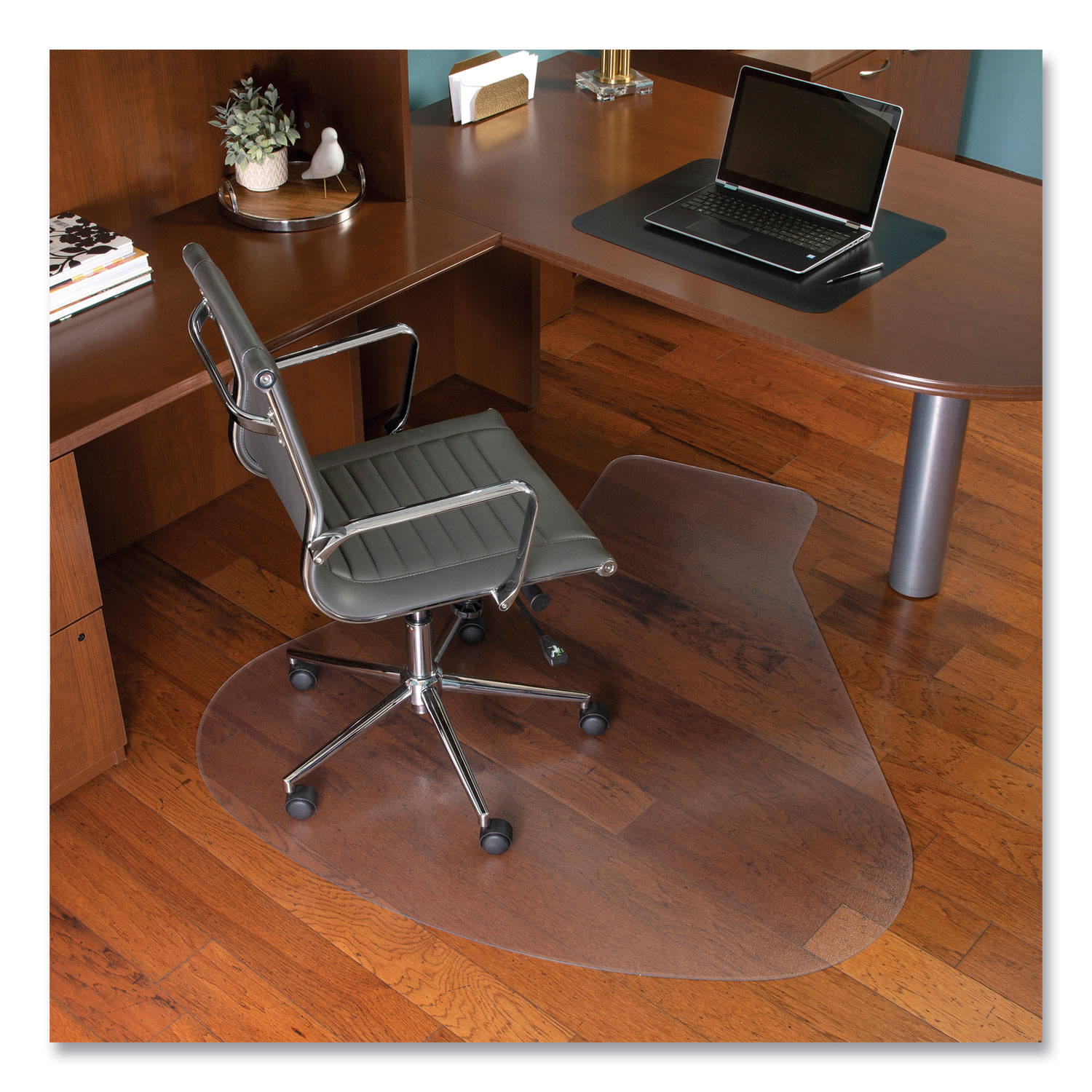  ES Robbins 132775 EverLife Workstation Chair Mat for Hard Floors, With Lip, 66 x 60, Clear (ESR132775) 