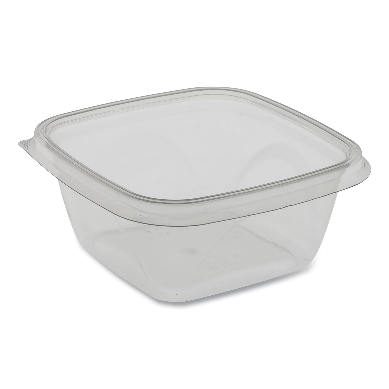 Pactiv EarthChoice Recycled PET Square Base Salad Containers, 5 x 5 x 1.75, 16 oz, Clear, 504/Carton