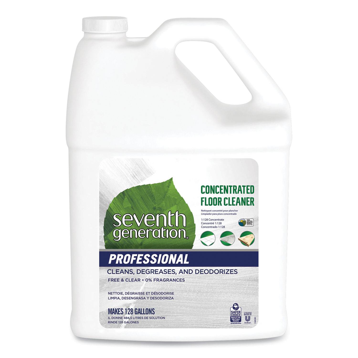  Seventh Generation Professional 44814EA Concentrated Floor Cleaner, Free and Clear, 1 gal Bottle (SEV44814EA) 