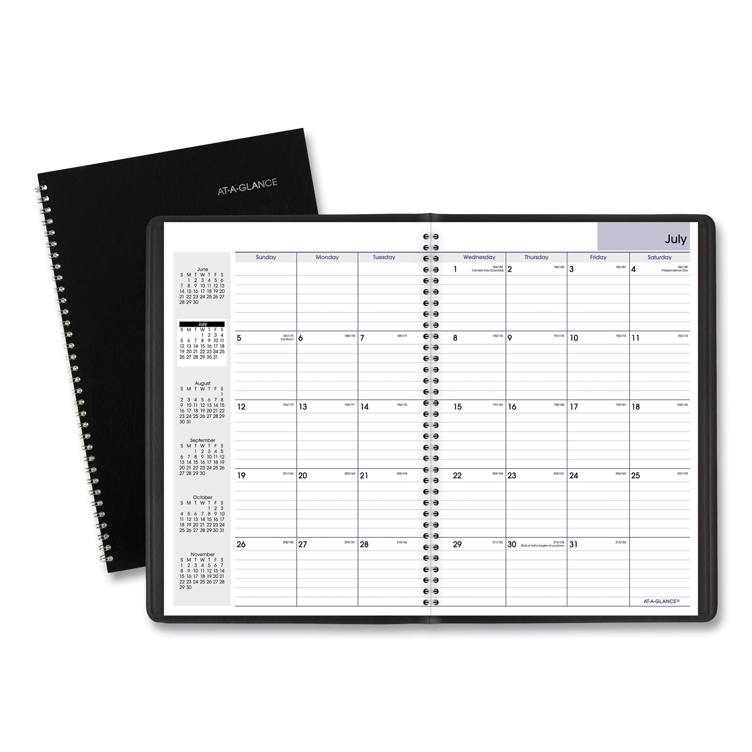  AT-A-GLANCE AY200 Academic Monthly Planner, 12 x 8, Black, 2020-2021 (AAGAY200) 