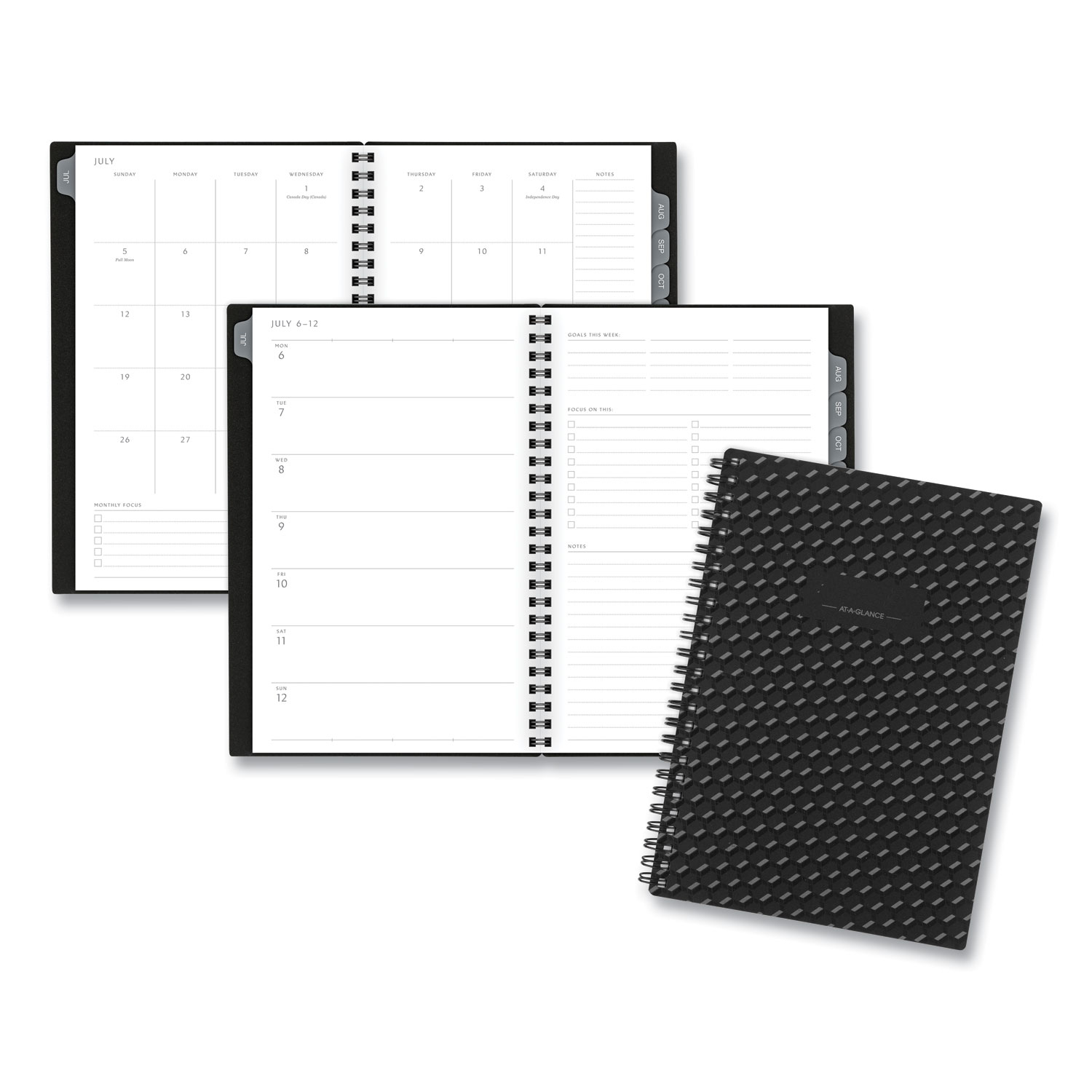  AT-A-GLANCE 75101P05 Elevation Academic Weekly/Monthly Planner, 8.5 x 5.5, Black, 2020-2021 (AAG75101P05) 