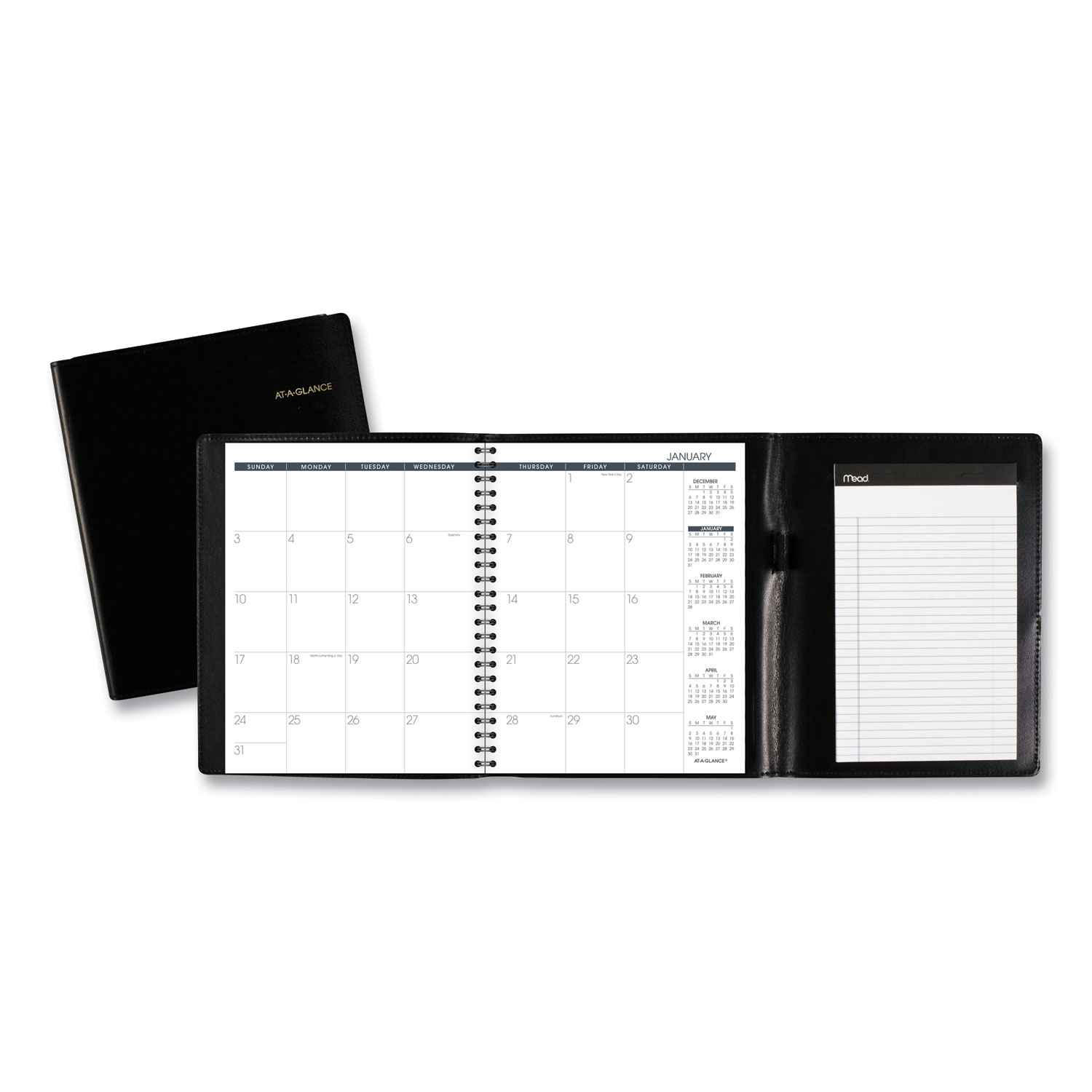  AT-A-GLANCE 70120P05 Plus Monthly Planner, 8 3/4 x 6 7/8, Black, 2020 (AAG70120P05) 