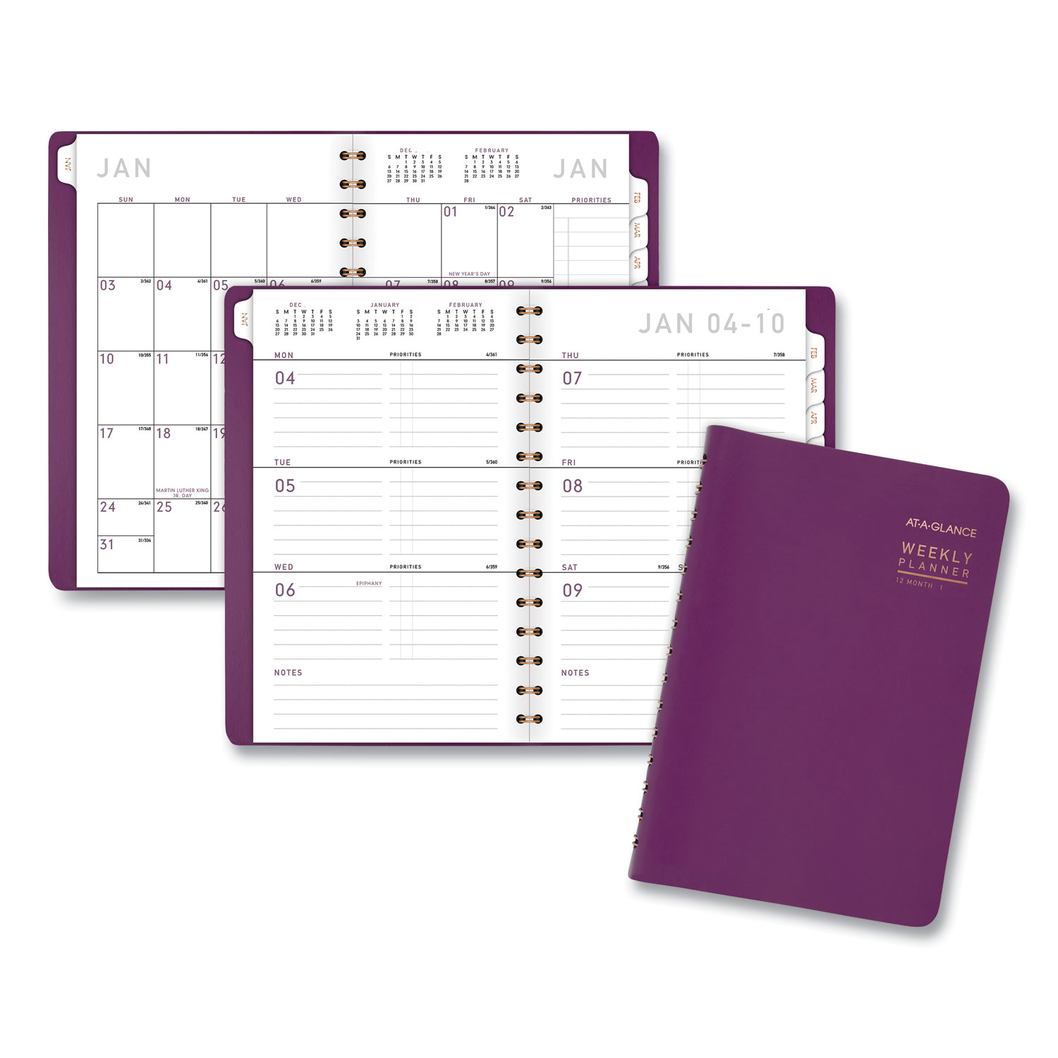  AT-A-GLANCE 70108X59 Contemporary Weekly/Monthly Planner, 8 x 4 7/8, Purple, 2020 (AAG70108X59) 