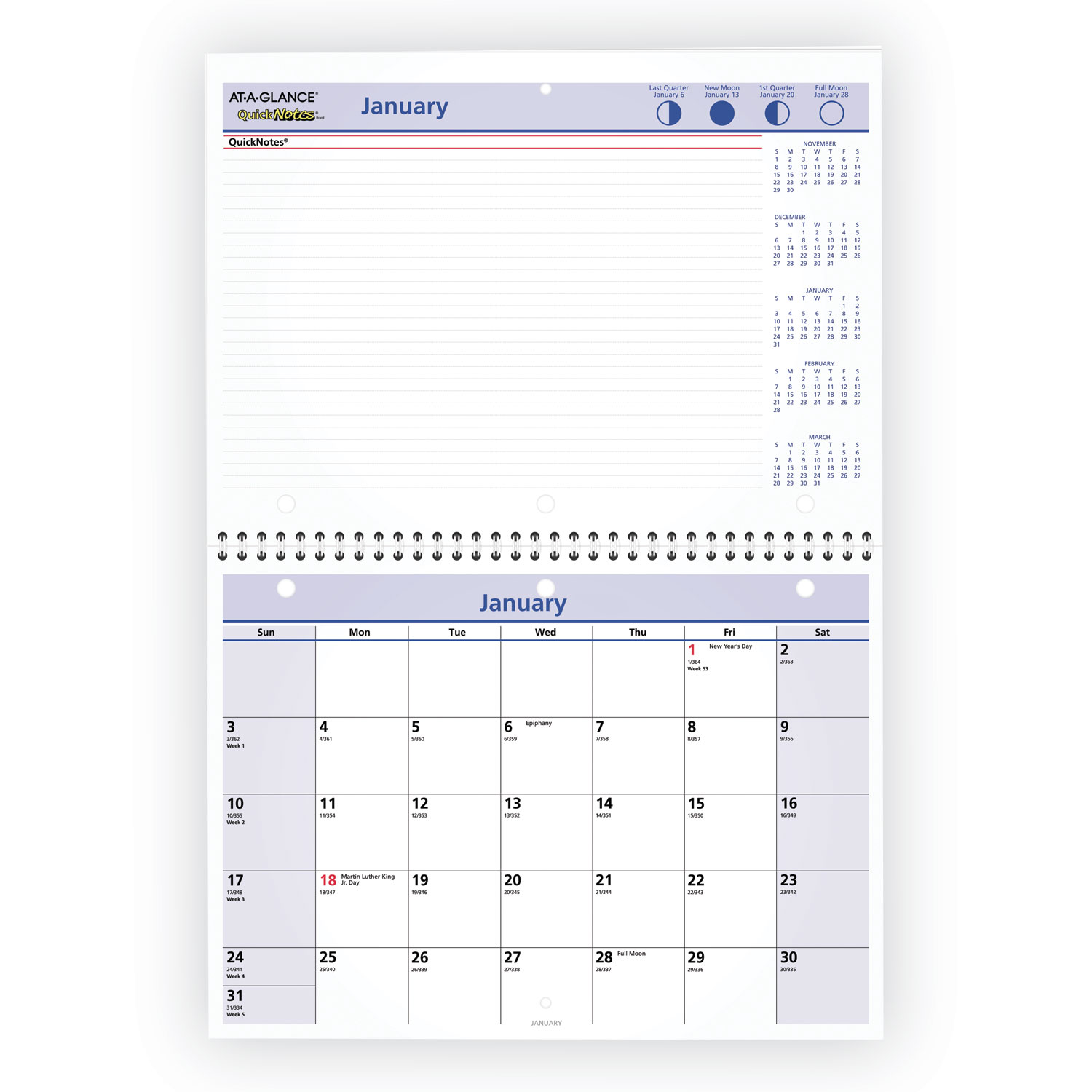  AT-A-GLANCE PM50-28 QuickNotes Desk/Wall Calendar, 11 x 8, 2020 (AAGPM5028) 