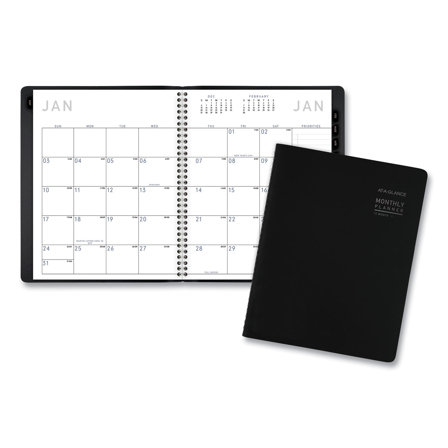  AT-A-GLANCE 70120X05 Contemporary Monthly Planner, 8 3/4 x 6 7/8, Black Cover, 2020 (AAG70120X05) 