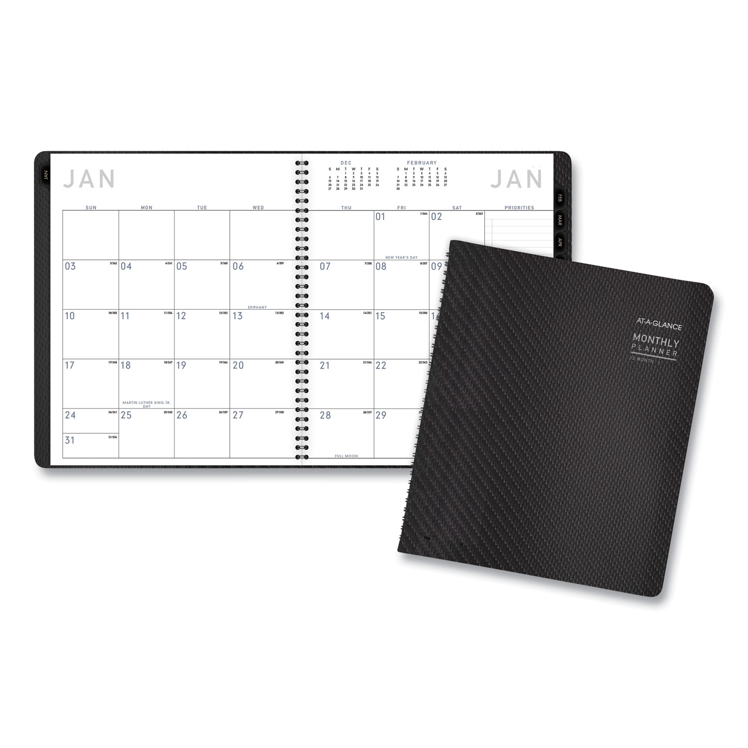  AT-A-GLANCE 70260X45 Contemporary Monthly Planner, Premium Paper, 11 x 8 7/8, Graphite Cover, 2020 (AAG70260X45) 