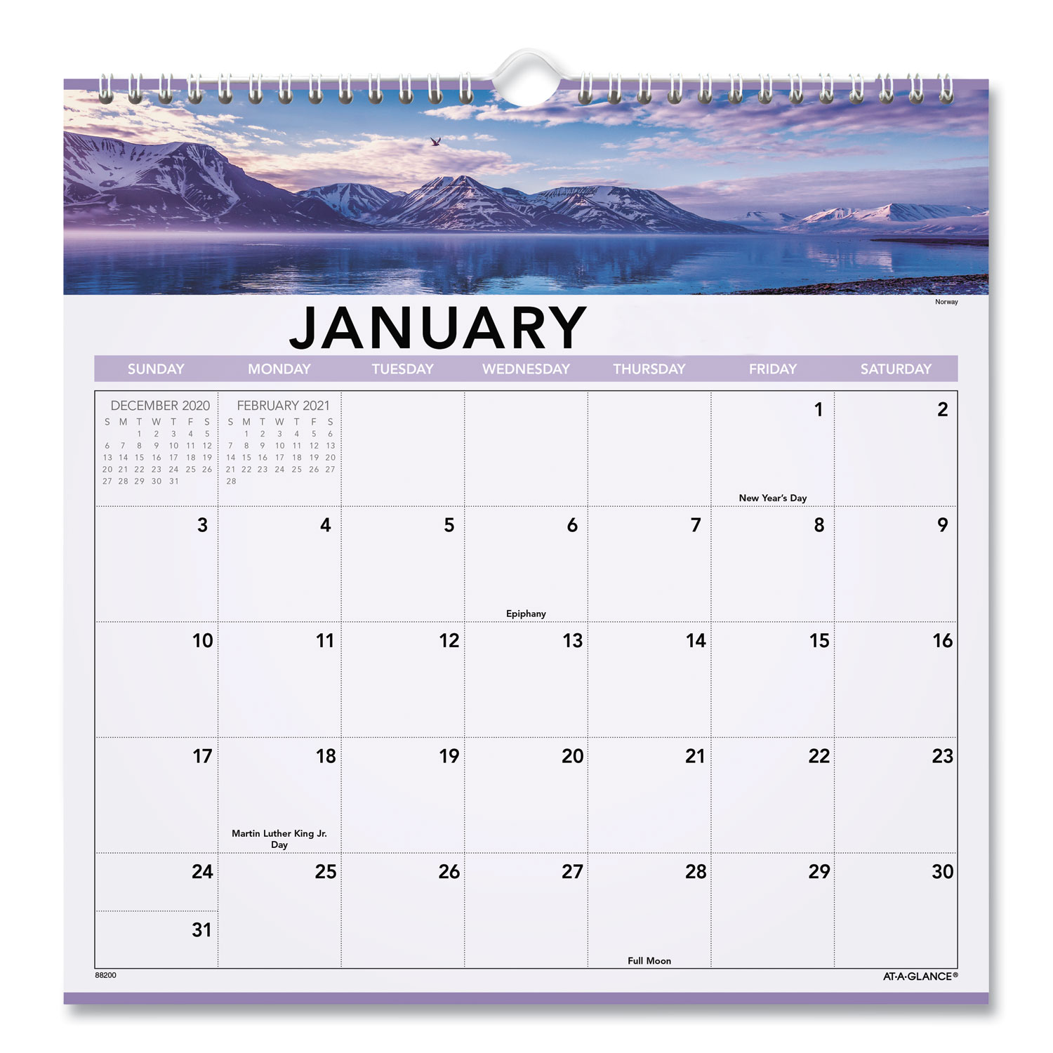  AT-A-GLANCE 88200 Landscape Monthly Wall Calendar, 12 x 12, 2020 (AAG88200) 