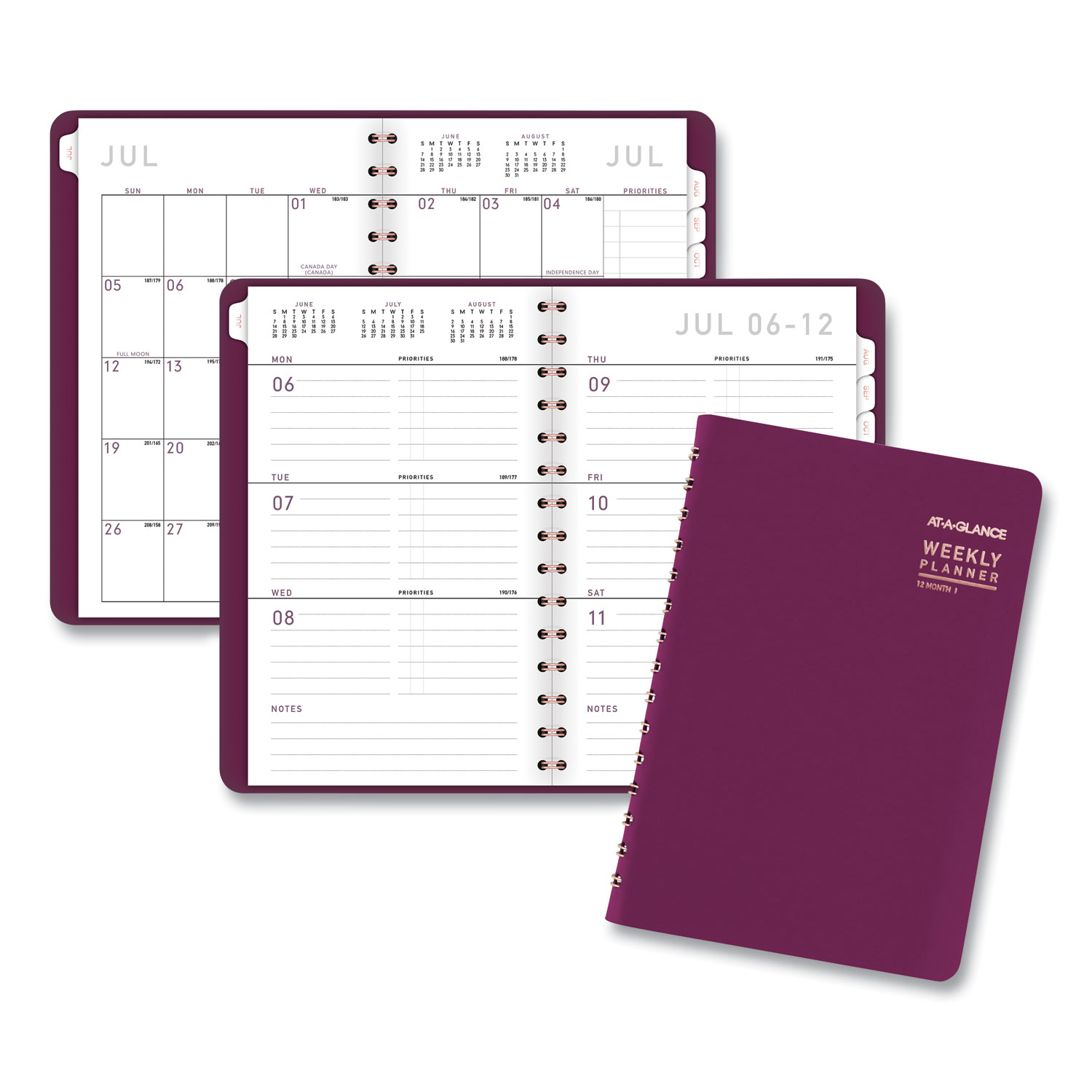  AT-A-GLANCE 70101X59 Contemporary Academic Planner, 8 x 4.88, Purple, 2020-2021 (AAG70101X59) 