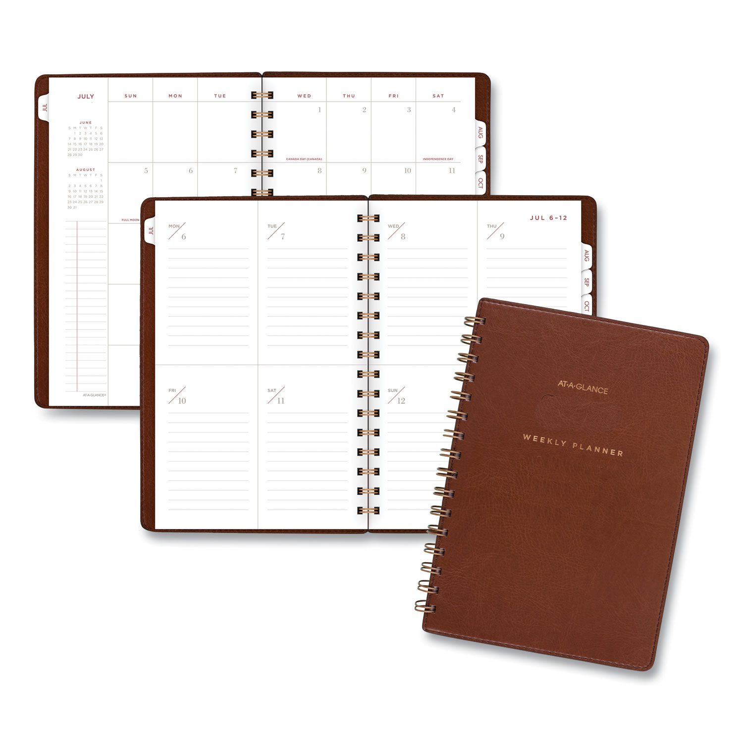  AT-A-GLANCE YP200A09 Signature Collection Academic Planner, 8.5 x 5.5, Distressed Brown,2020-2021 (AAGYP200A09) 
