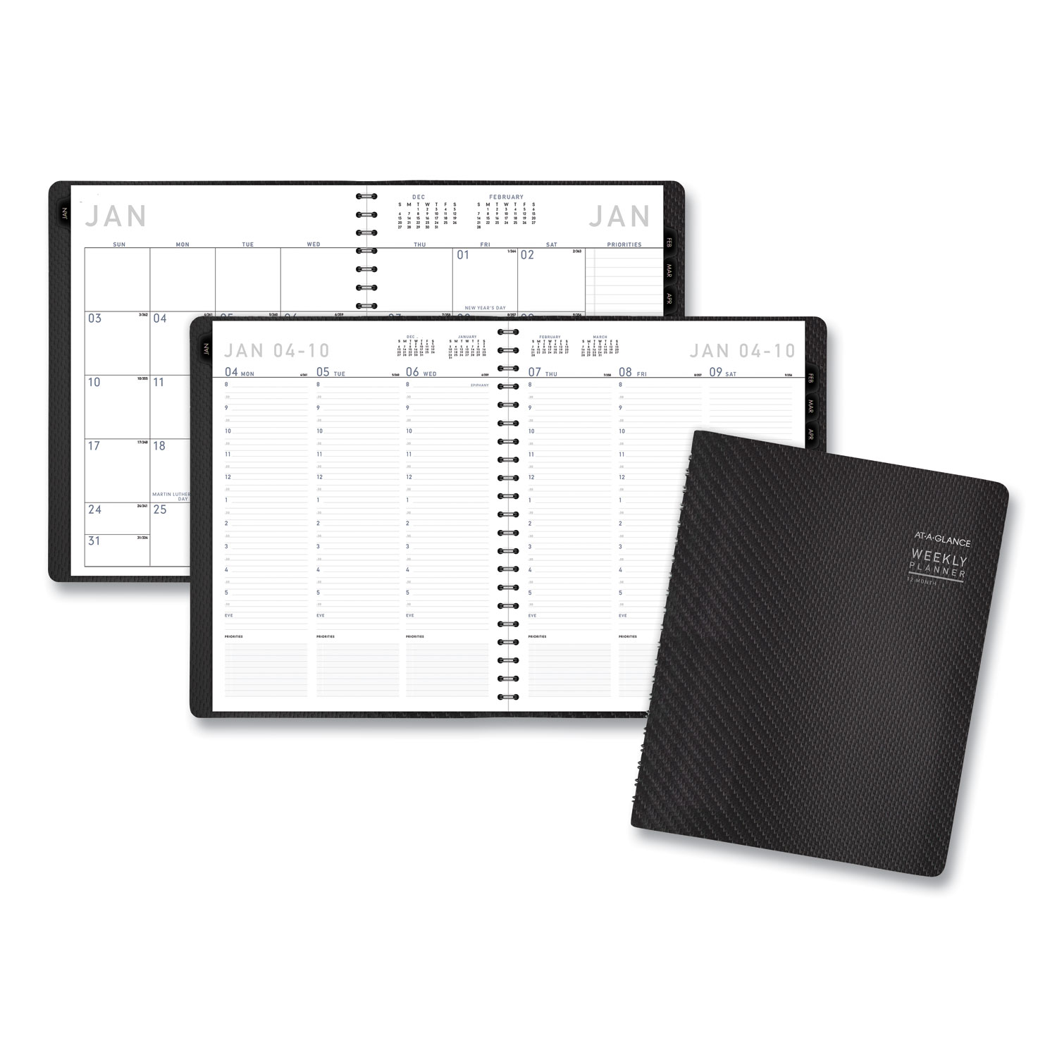  AT-A-GLANCE 70950X45 Contemporary Weekly/Monthly Planner, Column, 11 x 8.25, Graphite Cover, 2020 (AAG70950X45) 