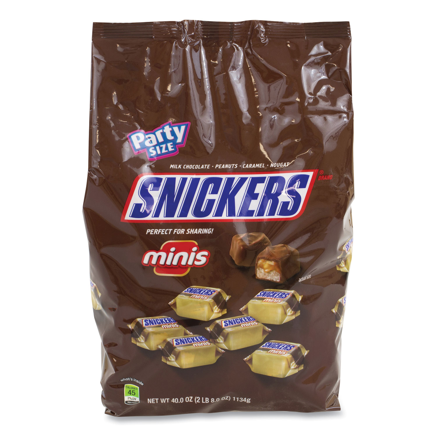  Snickers 551024 Minis Size Chocolate Bars, Milk Chocolate, 40 oz Bag, 2 Bags/Pack, Free Delivery in 1-4 Business Days (GRR20900412) 