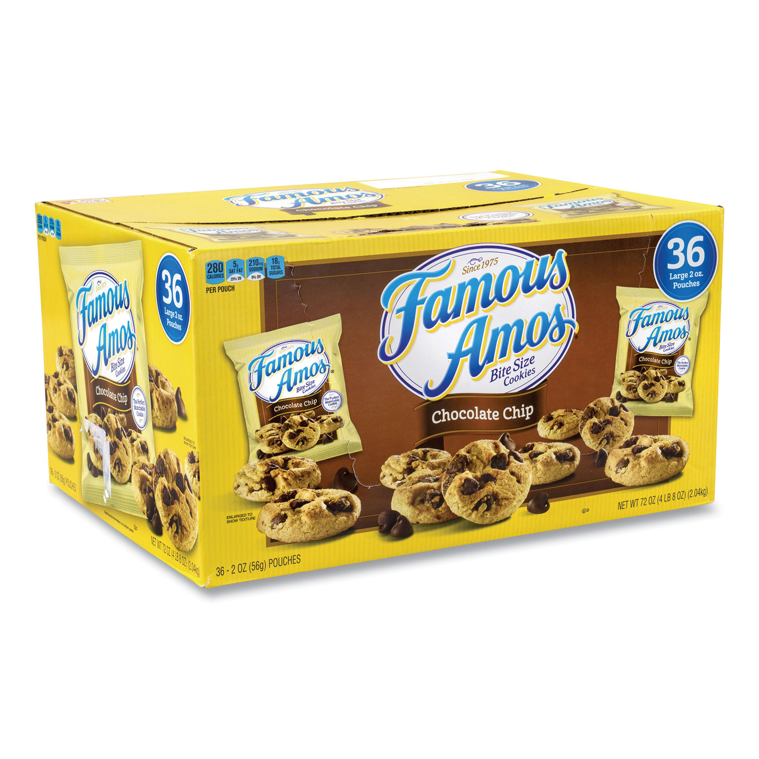 Kellogg's 13205 Famous Amos Cookies, Chocolate Chip, 2 oz Bag, 60/Carton, Free Delivery in 1-4 Business Days (GRR22000424) 