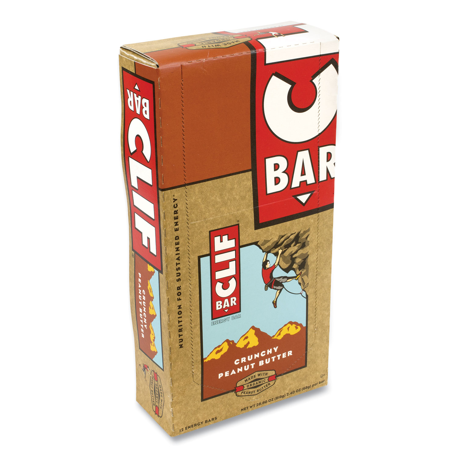  CLIF Bar 30120 Energy Bar, Crunchy Peanut Butter, 2.4 oz, 12/Box, Free Delivery in 1-4 Business Days (GRR20900633) 