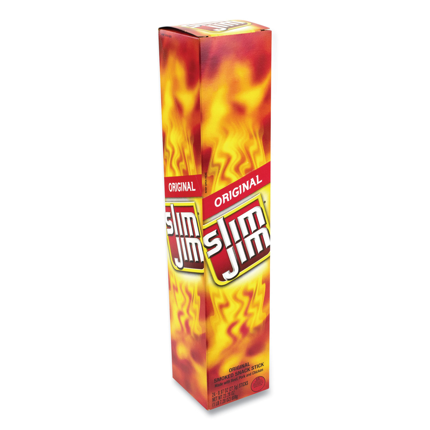  Slim Jim 11705 Original Smoked Snack Stick, 0.97 oz Stick, 24 Sticks/Box, Free Delivery in 1-4 Business Days (GRR20900657) 