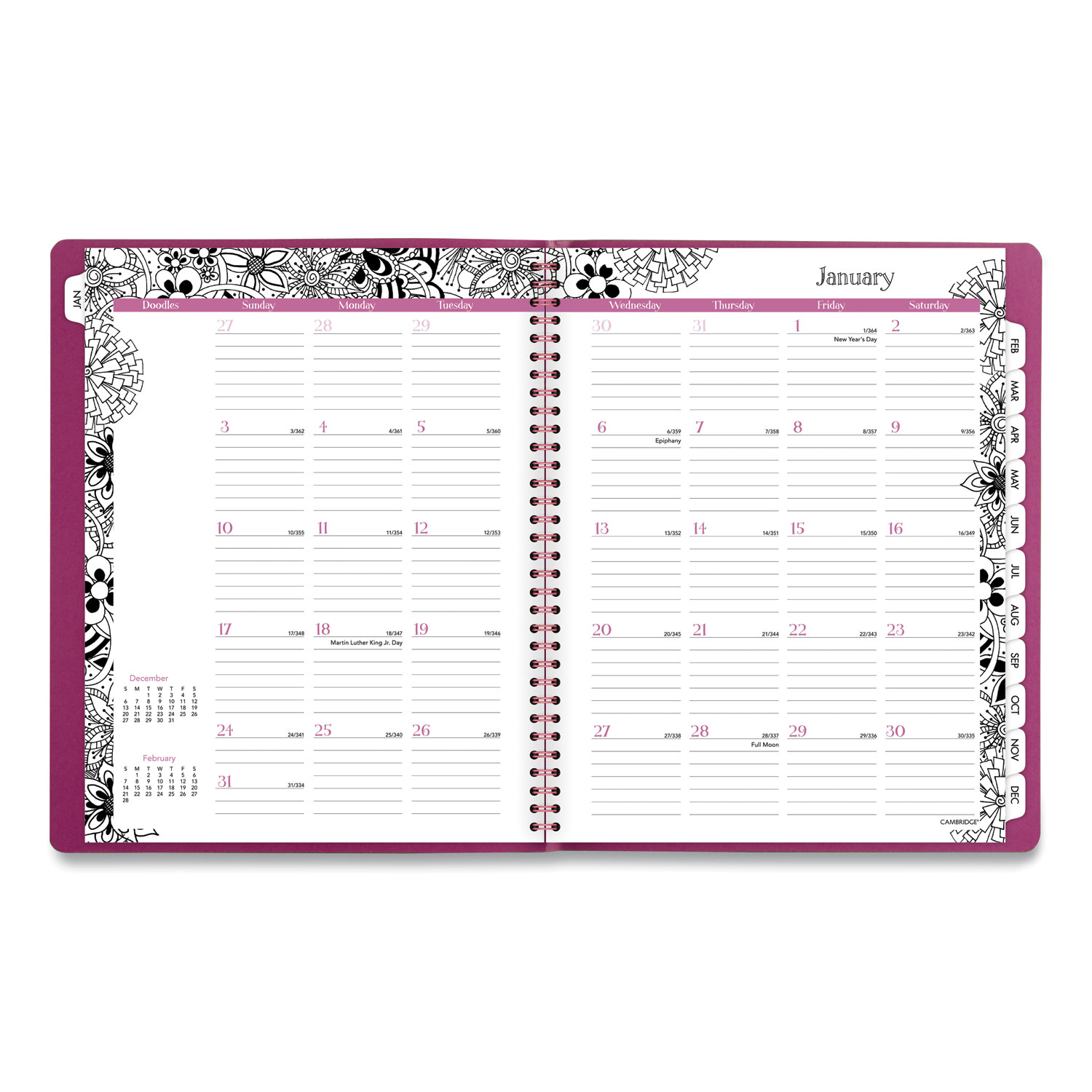 달ページ Floradoodle Weekly/Monthly Professional Planner, Floral