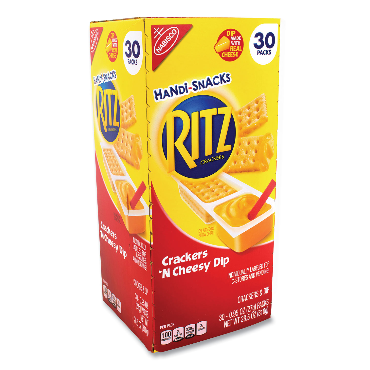  Nabisco 3811 Handi Snacks Ritz Crackers 'N Cheesy Dip, 0.95 oz Pack, 30 Packs/Box, Free Delivery in 1-4 Business Days (GRR22000534) 