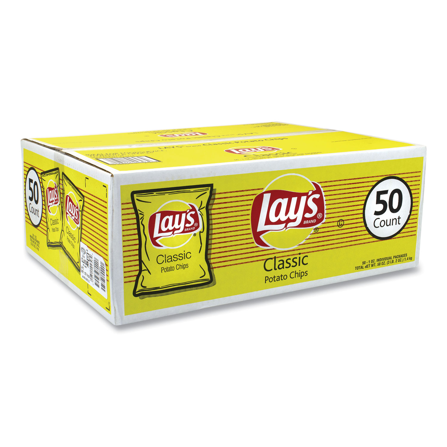  Lay's 32621 Regular Potato Chips, 1 oz Bag, 50/Carton, Free Delivery in 1-4 Business Days (GRR22000480) 