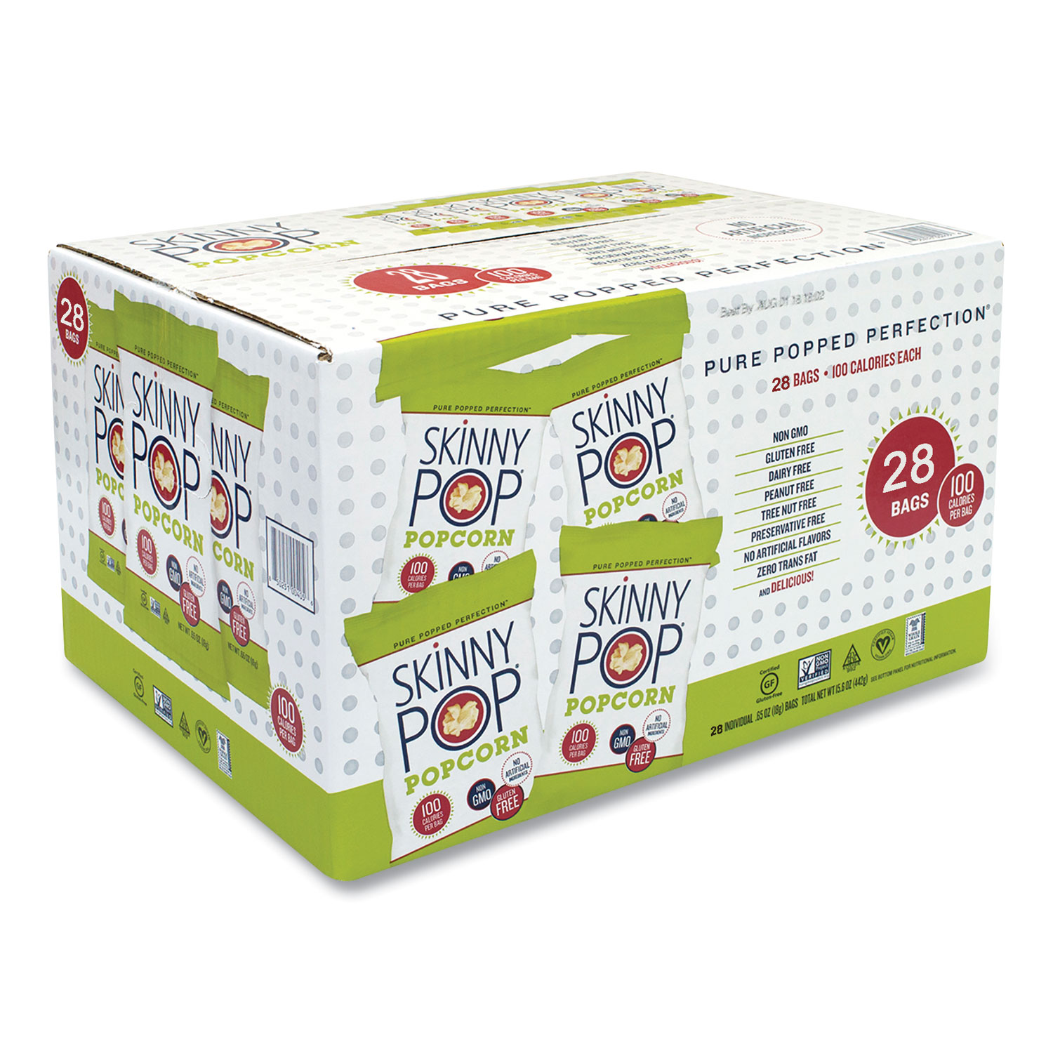 SkinnyPop® Popcorn Popcorn, Original, 0.65 oz Bag, 24/Carton, Free Delivery in 1-4 Business Days