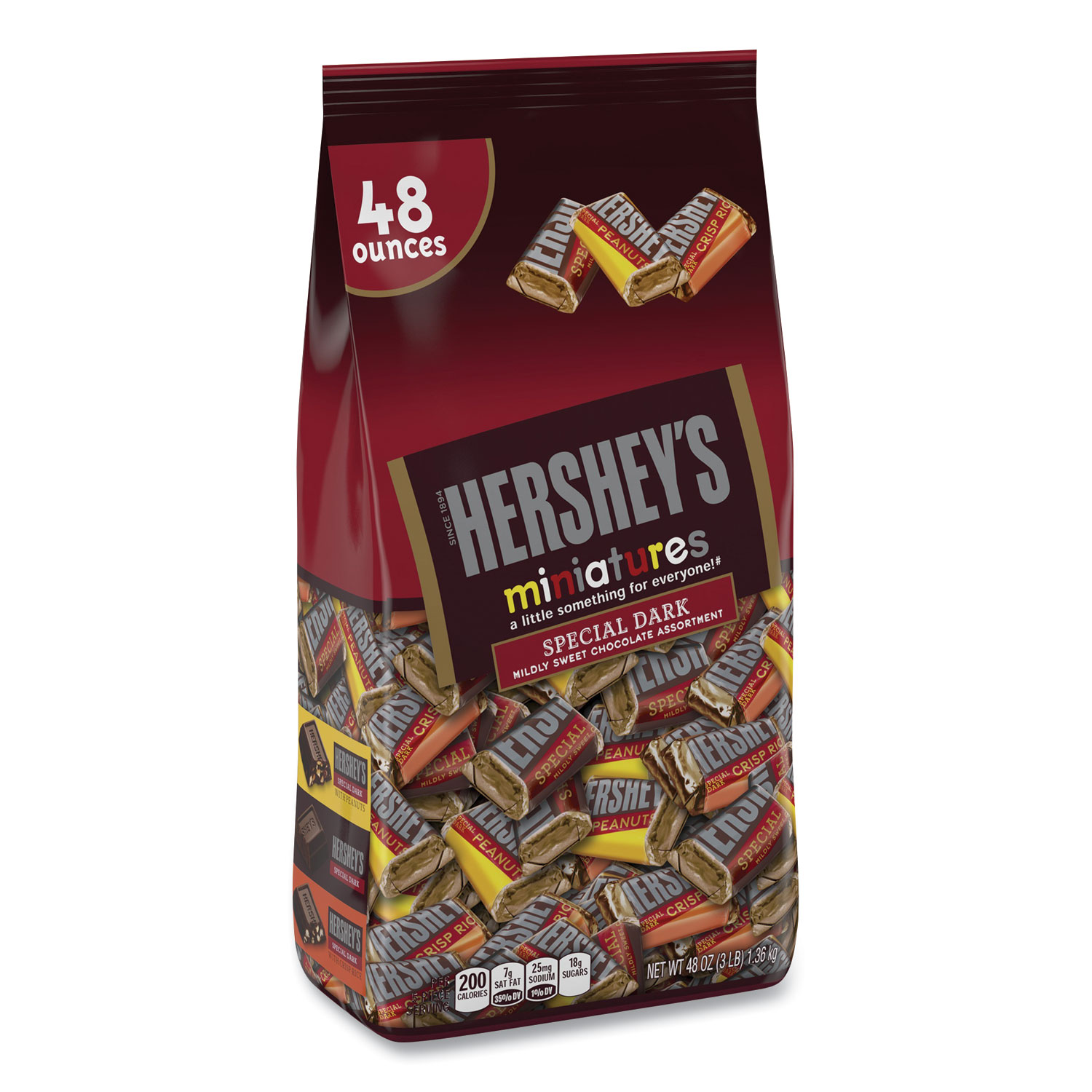  Hershey's 18916 Miniatures Variety Share Pack, Dark Assortment, 48 oz Bag, Free Delivery in 1-4 Business Days (GRR20900314) 