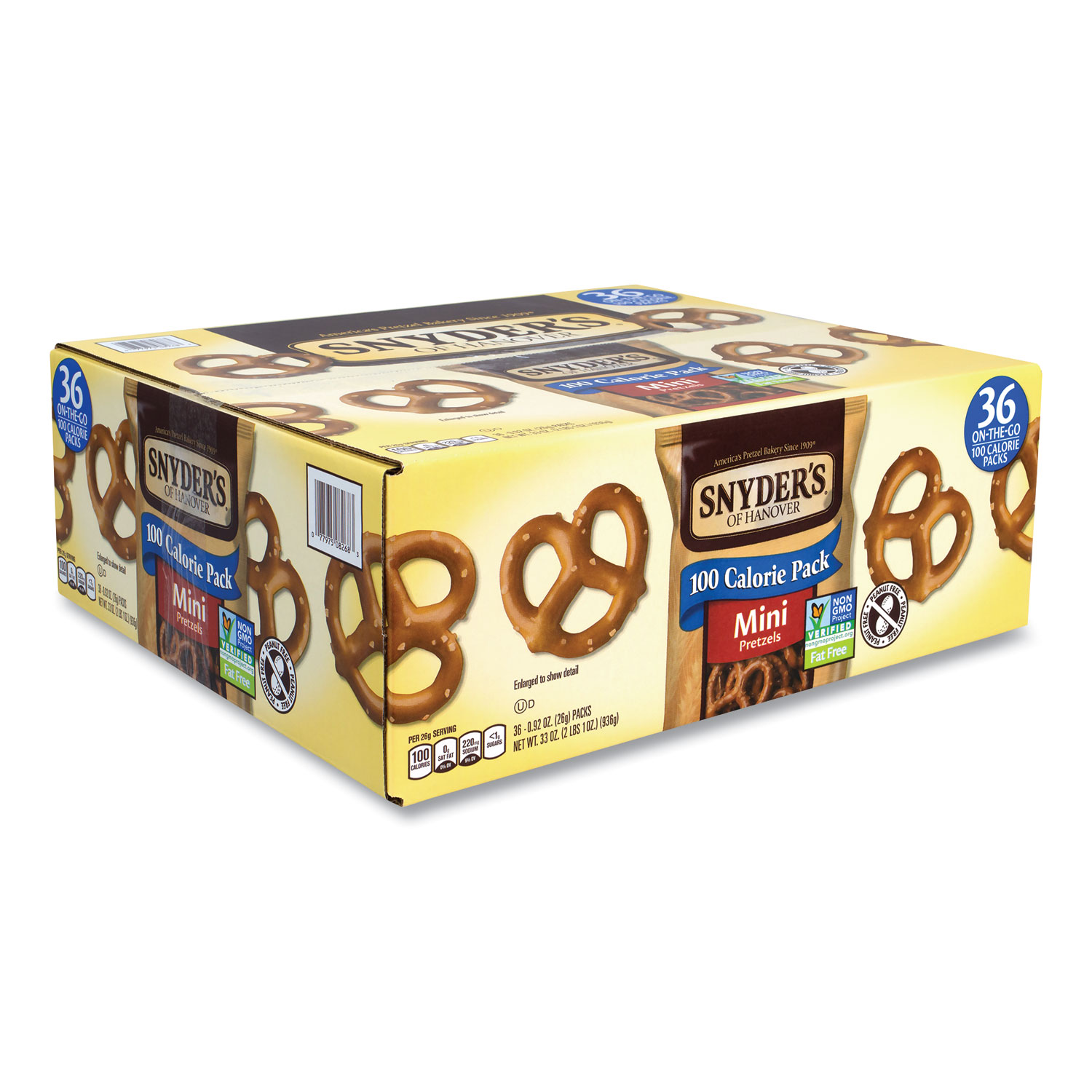 Snyders® Mini Pretzels, Mini, 0.92 oz Bags, 60 Bags/Carton, Free Delivery in 1-4 Business Days