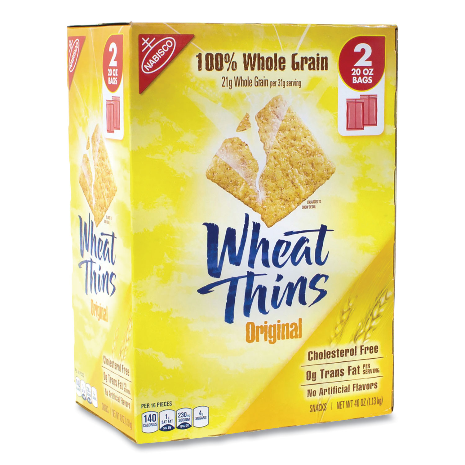  Nabisco 12465 Wheat Thins Crackers, Original, 20 oz Bag, 2 Bags/Box, Free Delivery in 1-4 Business Days (GRR22000087) 