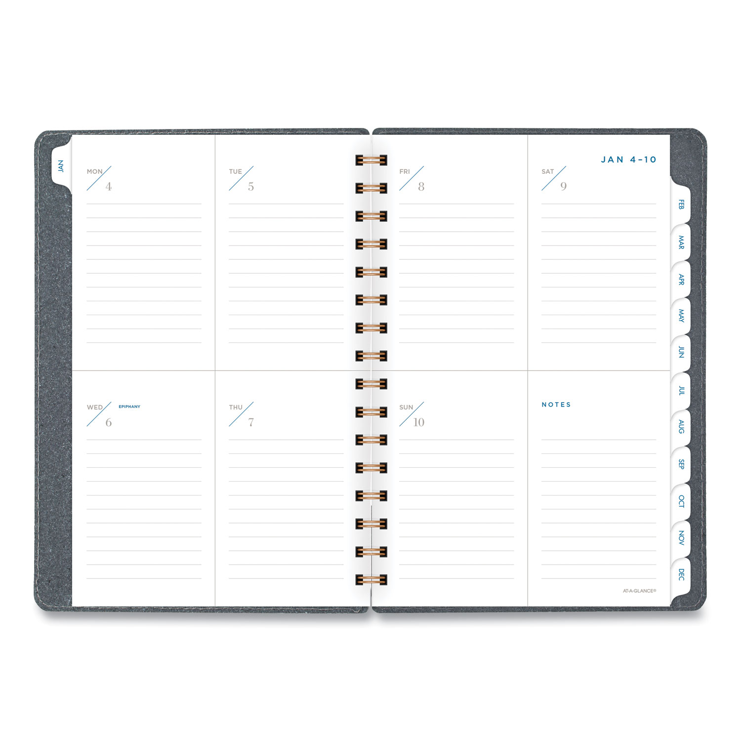  AT-A-GLANCE YP20045 Signature Collection Heather Gray Planner, 8 1/2 x 5 3/4, 2020-2021 (AAGYP20045) 