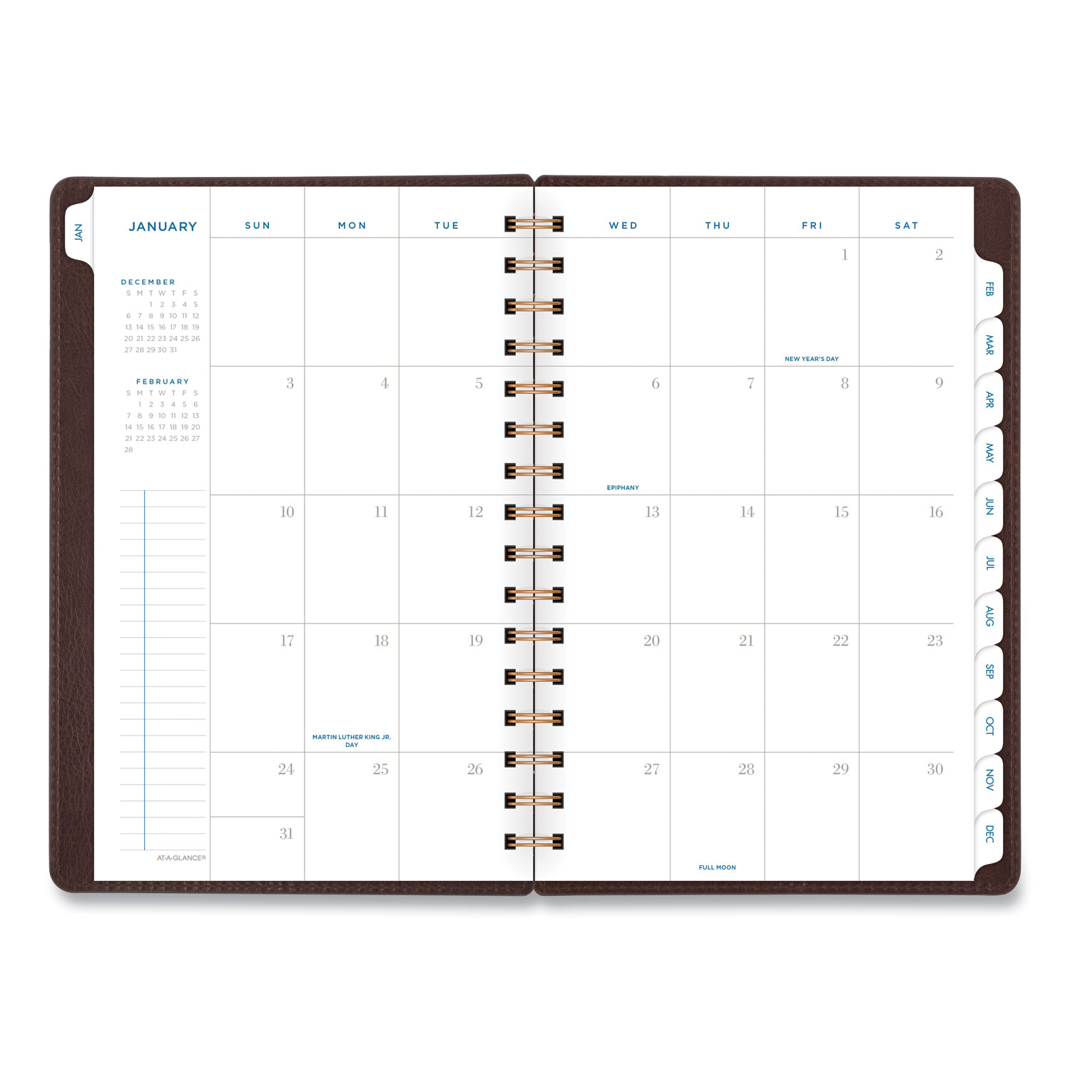 At-A-Glance® Signature Collection Distressed Brown Weekly Monthly Planner, 8.5 X 5.5, 2022-2023 ...