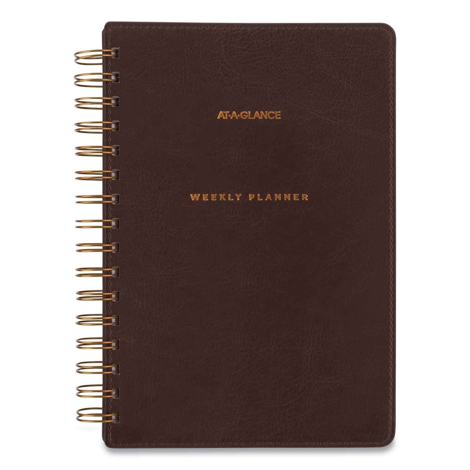  AT-A-GLANCE YP20009 Signature Collection Distressed Brown Weekly Monthly Planner, 8 1/2 x 5 3/4, 2020-2021 (AAGYP20009) 
