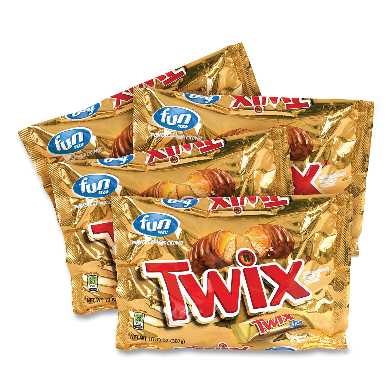  Twix 551178 Cookie Bars, Fun Size, 10.83 oz Bag, 4 Bags/Box, Free Delivery in 1-4 Business Days (GRR20900467) 